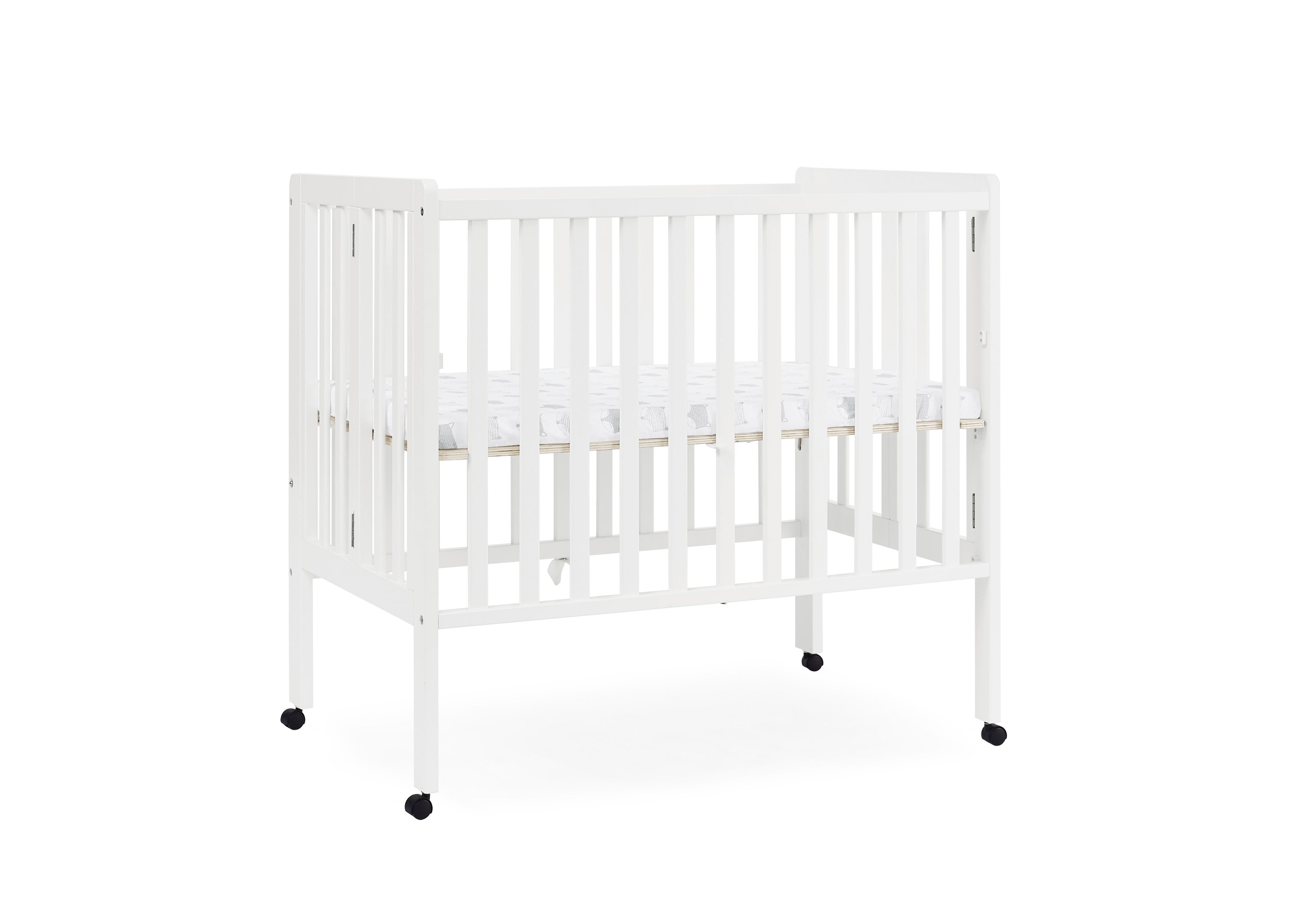 Lee Portable Folding Mini Crib with 1.5 Inch Mattress - Lightweight Travel Crib for Babies & Toddlers - Perfect for Home, Travel, and Daycare Use