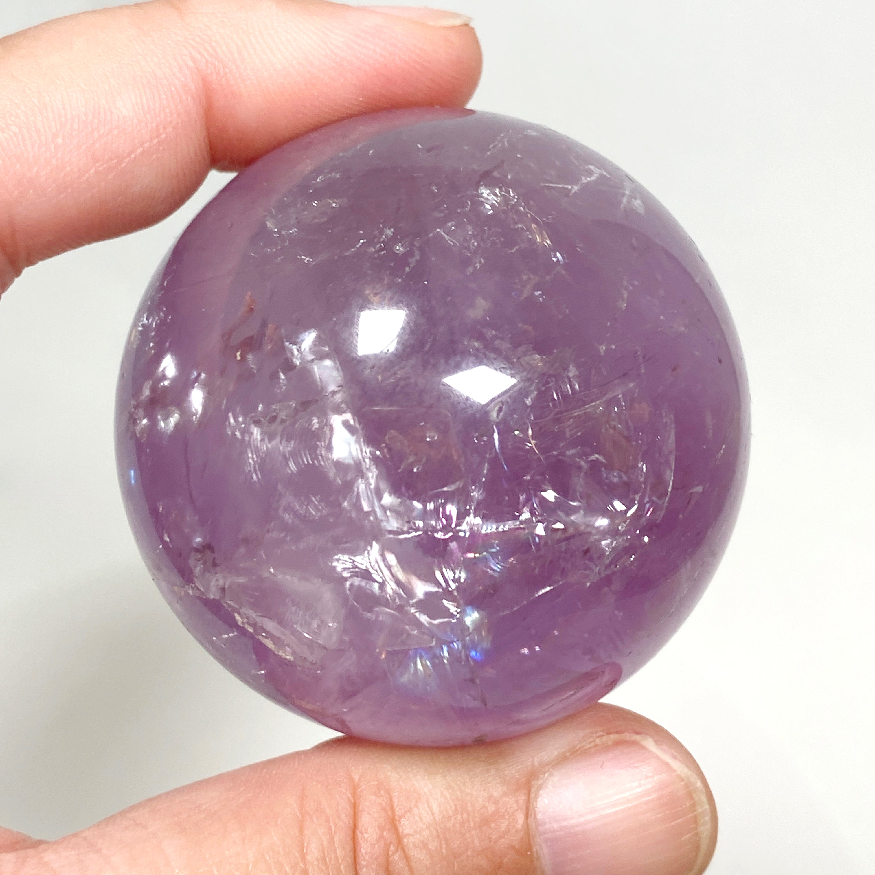 Natural Amethyst Crystal Sphere - AMS 05 | Healing Stone for Meditation, Chakra Balancing & Home Decor | Perfect for Spiritual Healing, Energy Work & Office Desk Decor