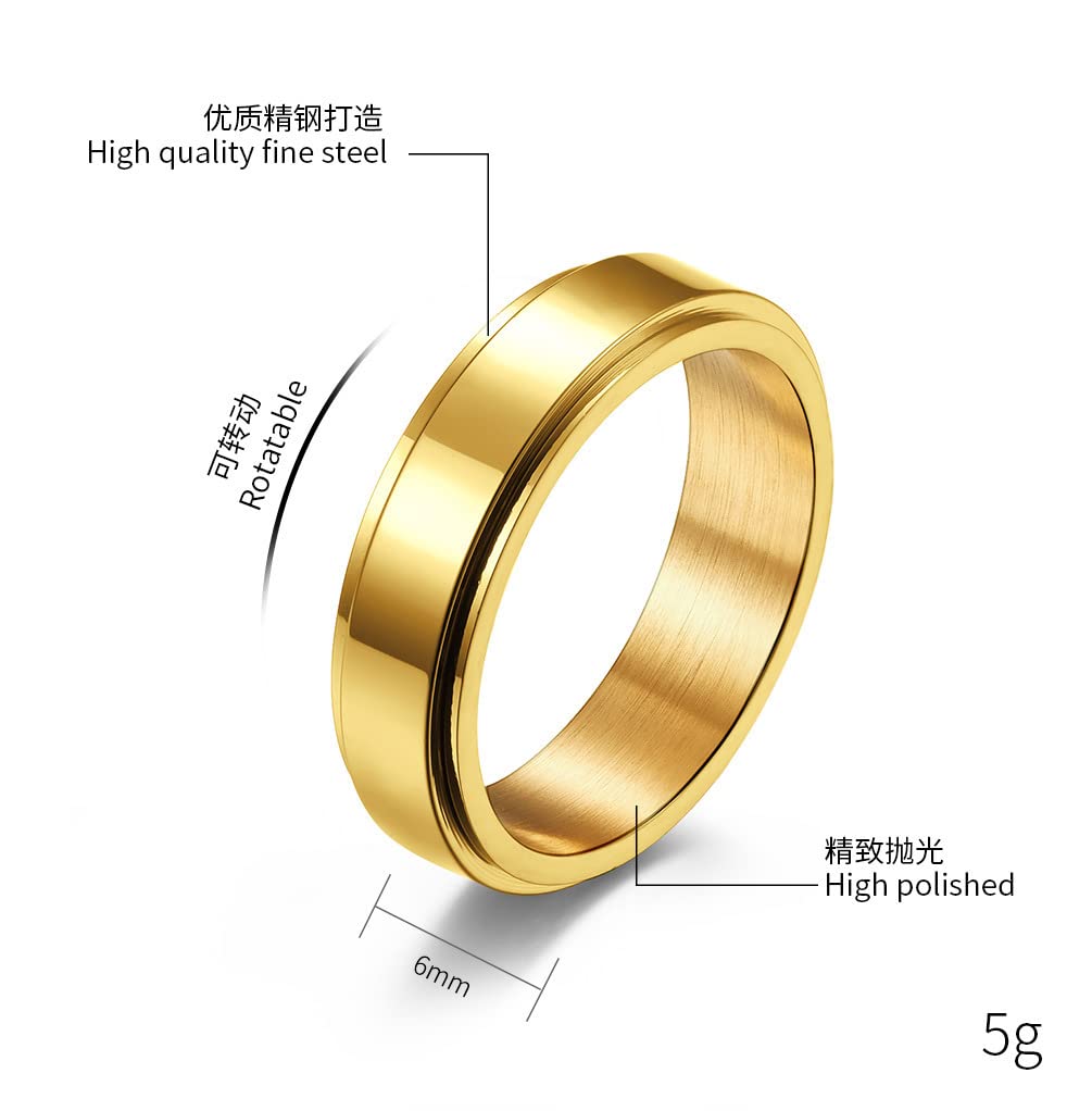 Keep Fucking Going Stainless Steel Motivational Ring - Inspirational Spinner Band for Women & Teens - High Polish Silver Size 7 - Perfect for Graduation Gifts, Daily Encouragement & Self-Motivation Jewelry