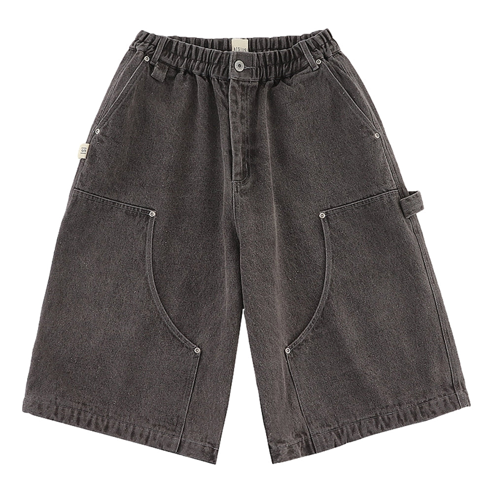 ASUSL Denim Worker Cropped Pants - Indigo & Black for Women | Comfortable Workwear & Casual Style for Everyday Wear
