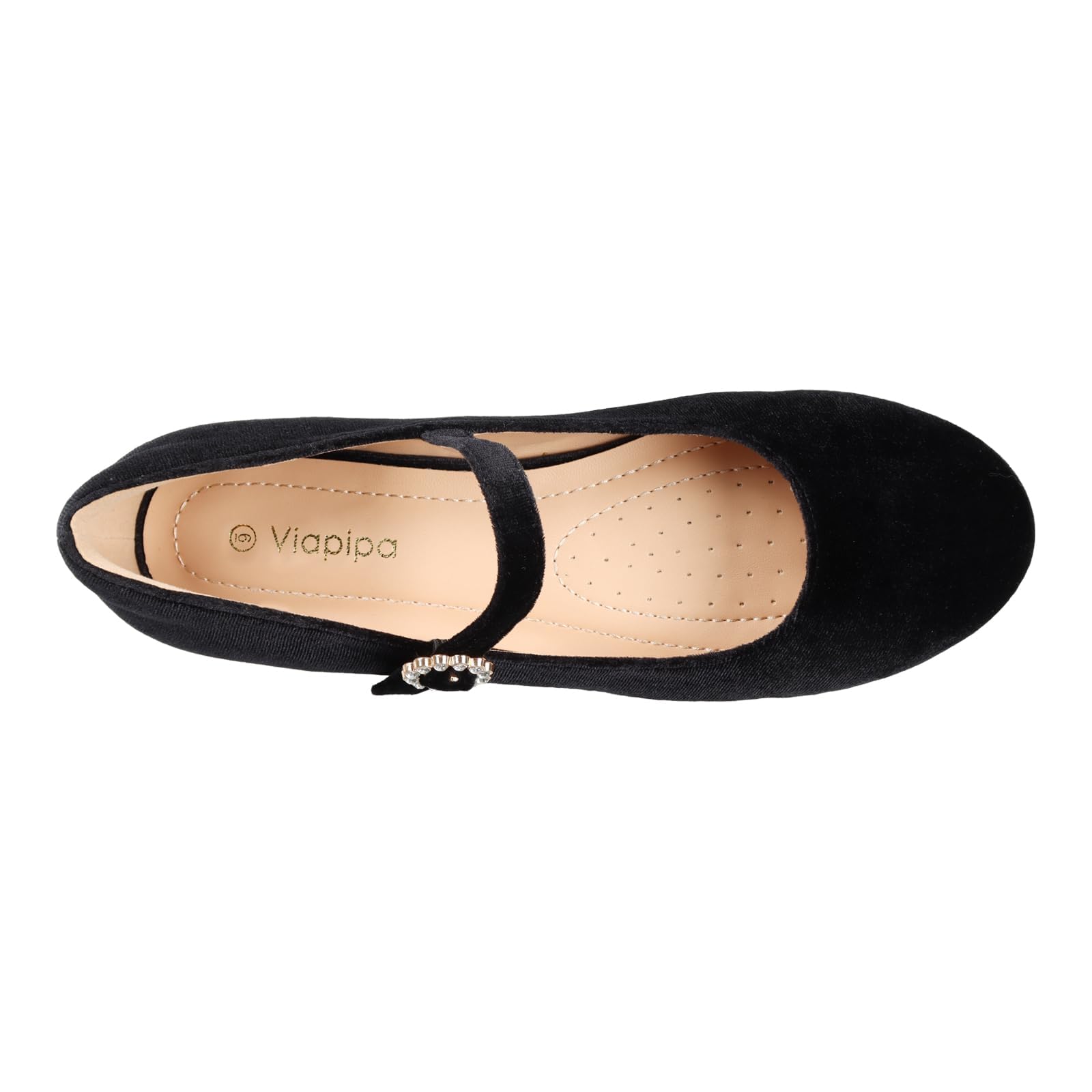 Women's Mary Jane Shoes - Comfortable Strap Flats with Floral Buckle, Round Toe Black Ballet Flats for Dressy & Casual Wear | Perfect for Work, Parties & Everyday Outfits