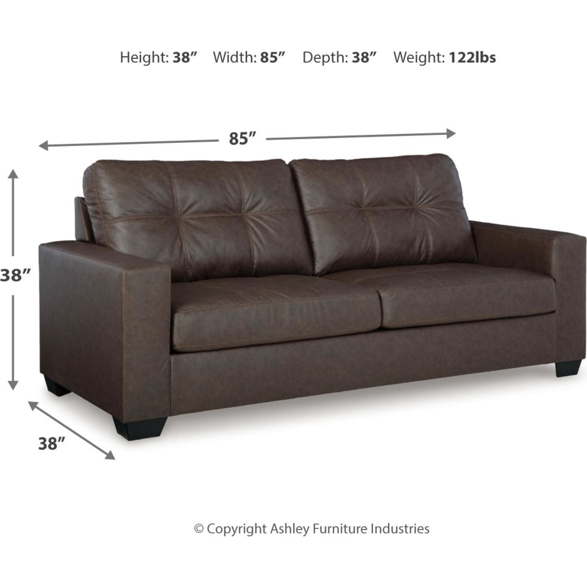 Barlin Mills Sofa - Modern Comfortable Couch for Living Room, Lounge & Office - Soft Fabric Upholstered Sectional with Sturdy Frame - Perfect for Relaxing, Entertaining & Small Spaces