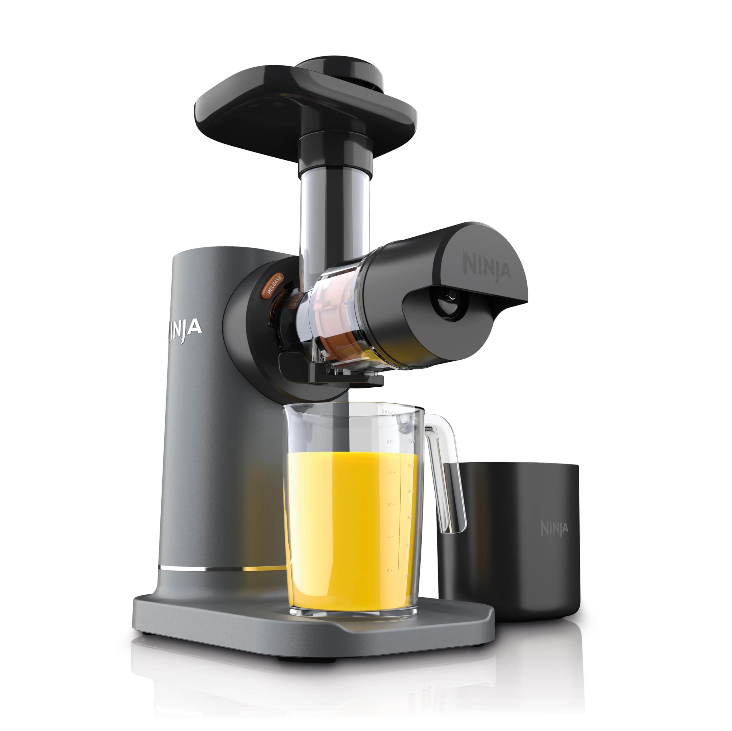 Ninja JC151 NeverClog Cold Press Juicer - Powerful Slow Masticating Juicer with Adjustable Pulp Control, Quiet Countertop Electric Juicer for Fruits & Vegetables, 2 Pulp Settings, Dishwasher Safe, 2nd Gen Charcoal - Perfect for Healthy Juicing, Detox & Weight Loss at Home