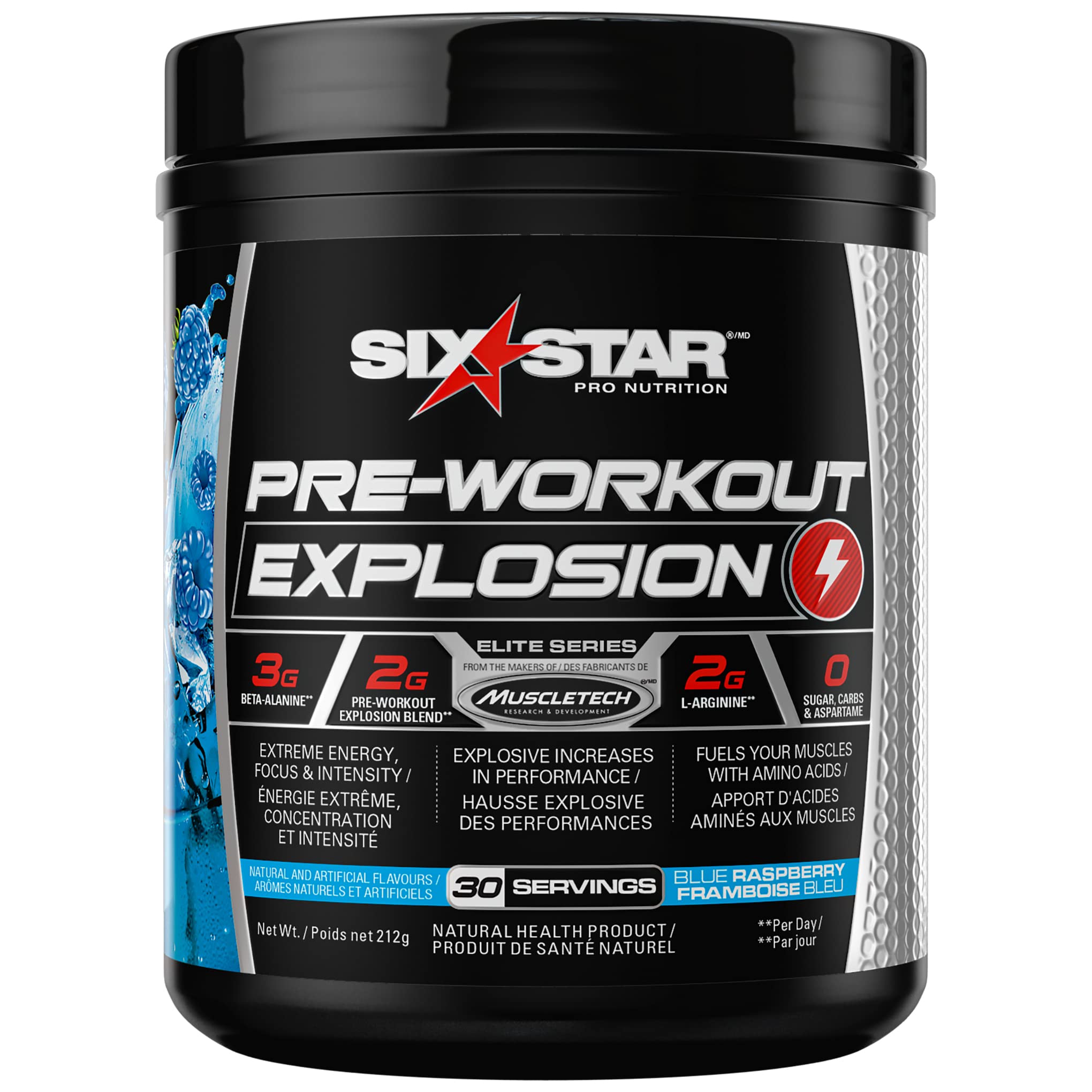Six Star Whey Protein Powder 2 lbs & Pre Workout Explosion 212g (30 Servings) - Muscle Building & Recovery Supplement for Athletes & Gym Enthusiasts