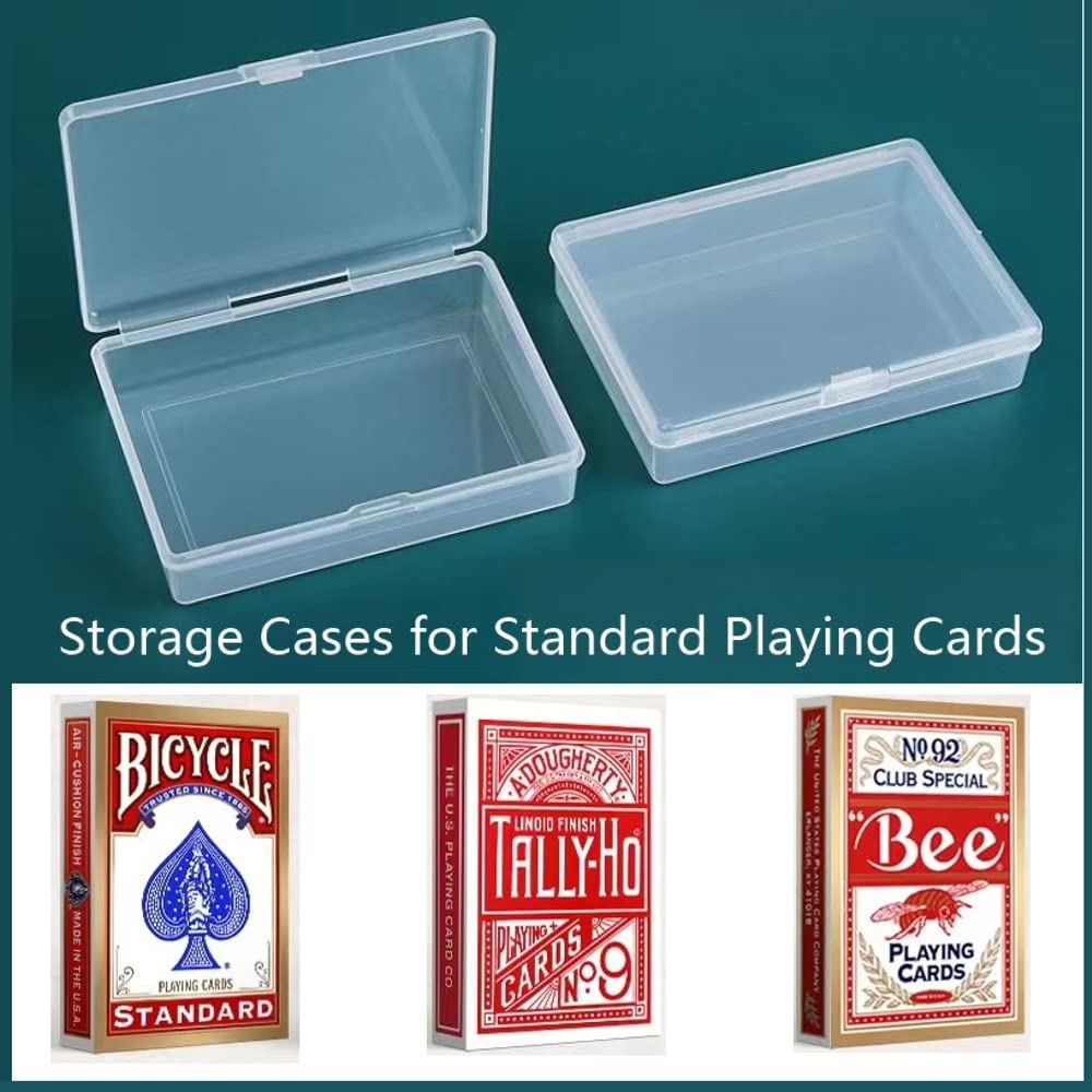 4PCS Clear Plastic Playing Card Deck Cases - Snap Close Card Holder Organizer for Trading, Gaming & Collectible Cards - Empty Storage Box (No Cards Included) - Perfect for MTG, Pokemon & Board Game Card Protection