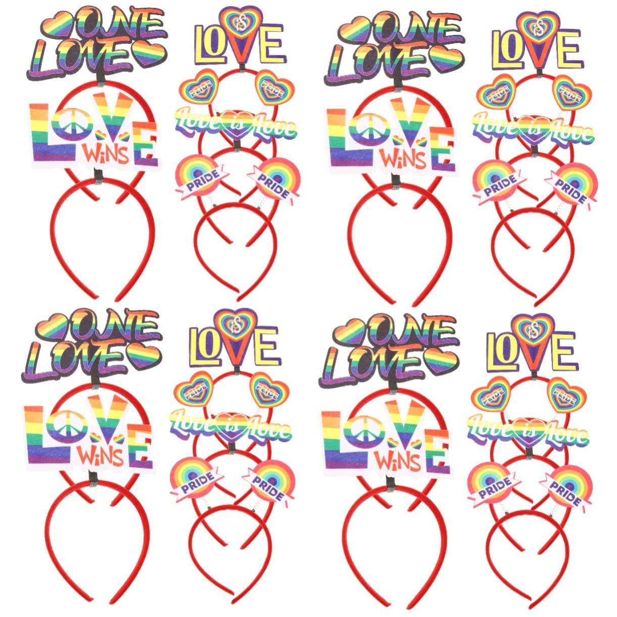 Amosfun 24 Pack Rainbow Pride Headbands - LGBT Hair Accessories for Women & Men, Stretchy Fabric Headwraps for Pride Month Celebrations, LGBTQ+ Events, Parades and Festivals