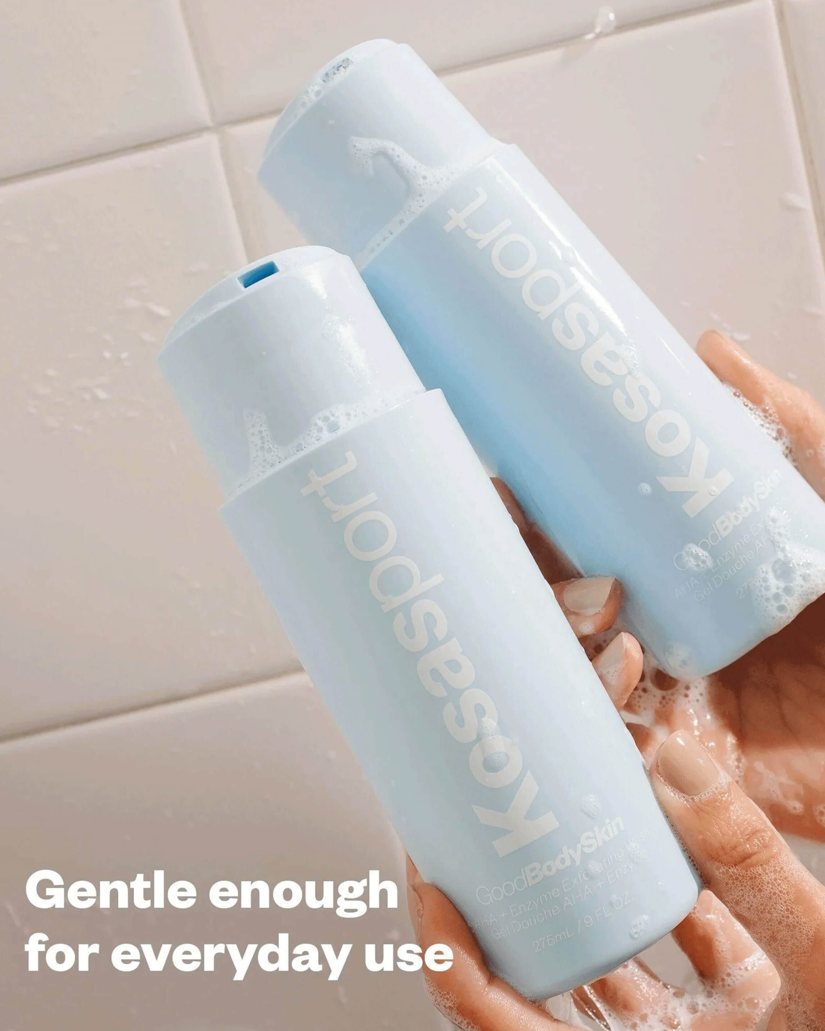 Exfoliating Body Wash with AHA & Enzymes for Smooth Skin - Gentle Cleanser for Dry & Rough Skin - Perfect for Daily Shower & Post-Workout Use