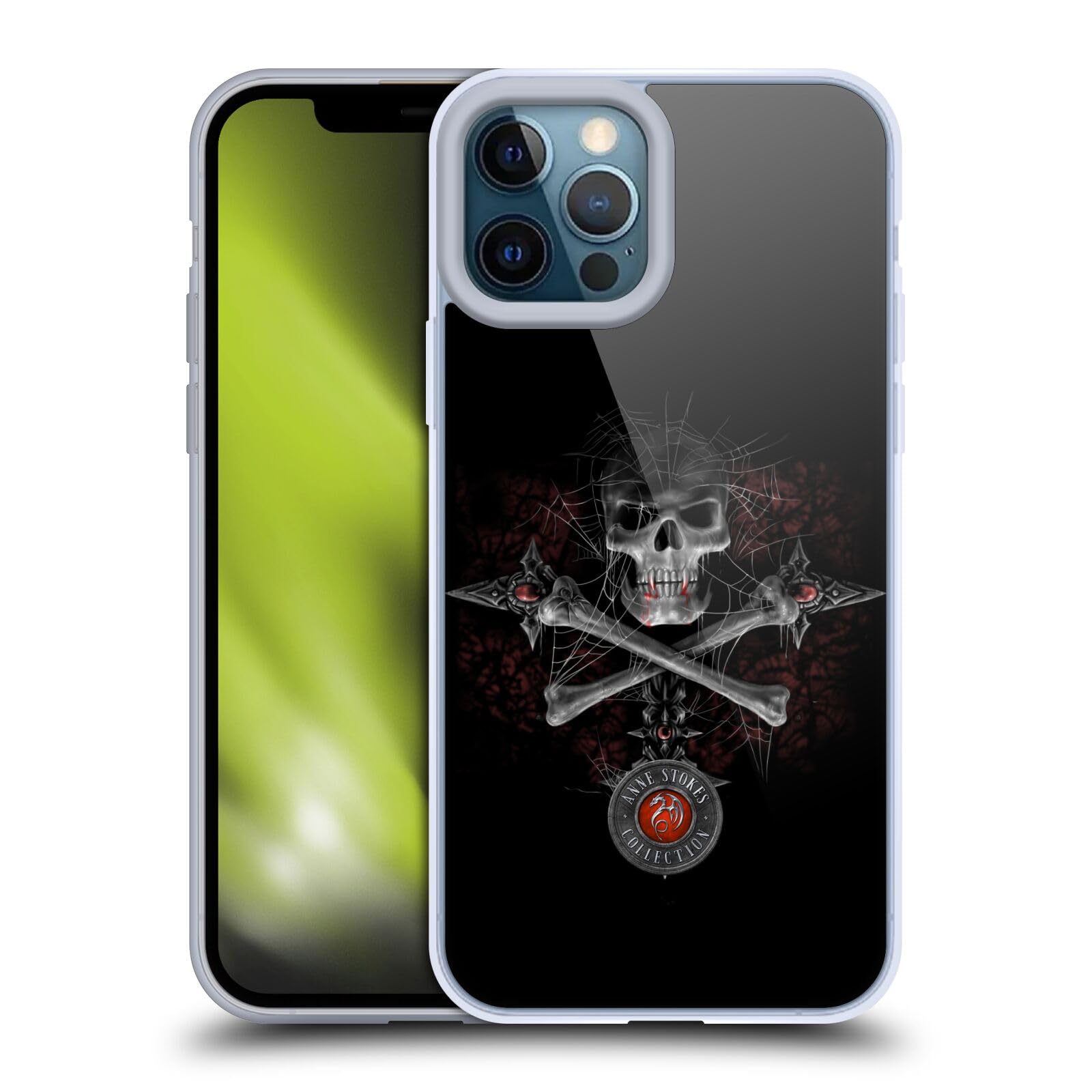 Officially Licensed Anne Stokes Gothic Skull Tribal Soft Gel Case for Apple iPhone 12 Pro Max - Stylish Protective Phone Cover for Gothic Lovers, Perfect for Daily Use and Special Occasions