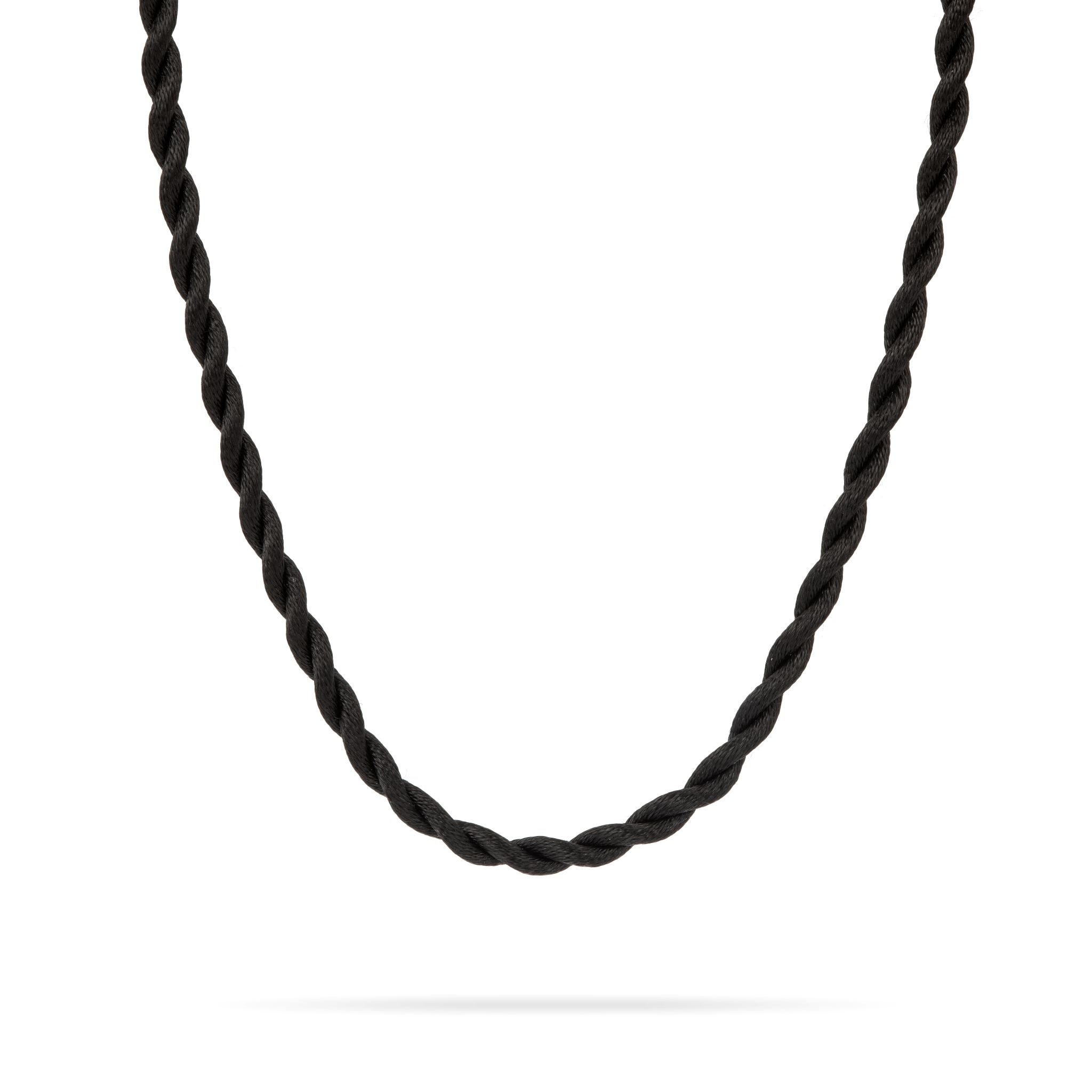 Chunky Twisted Black Satin Cord Necklace for Large Beads - DIY Jewelry Making, Boho Fashion Accessory, Statement Necklace for Women