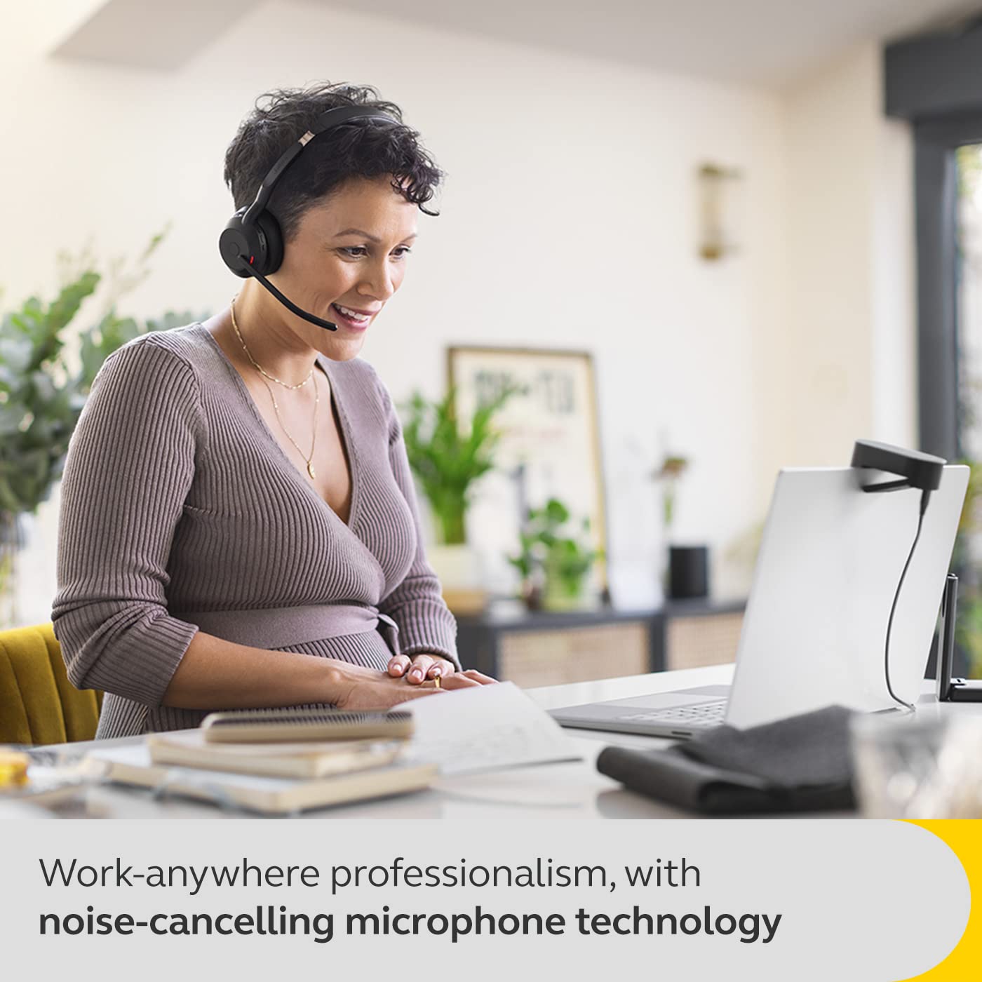 Jabra Evolve2 55 Mono Wireless Headset with Air Comfort Technology - Noise Cancelling Microphone & ANC - UC Compatible (Zoom, Google Meet) - Black - Perfect for Home Office & Remote Work