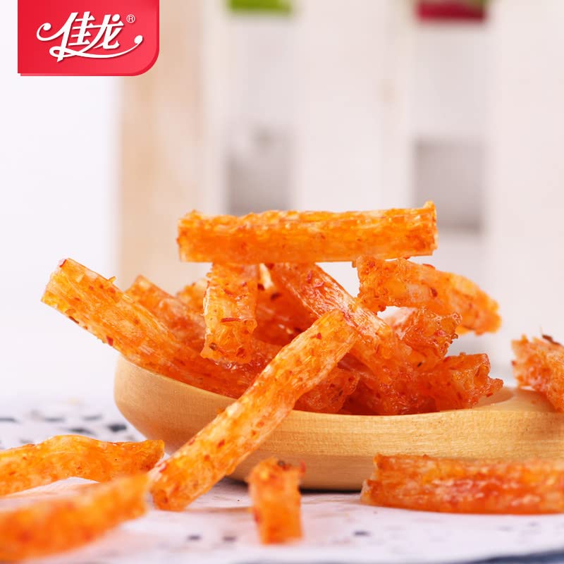 Spicy Strips Small Gluten Snacks - Sweet & Spicy Chinese Instant Snack Gift (3 Bags) | Handmade Vegan Jerky for Parties, Hiking & Office Snacking