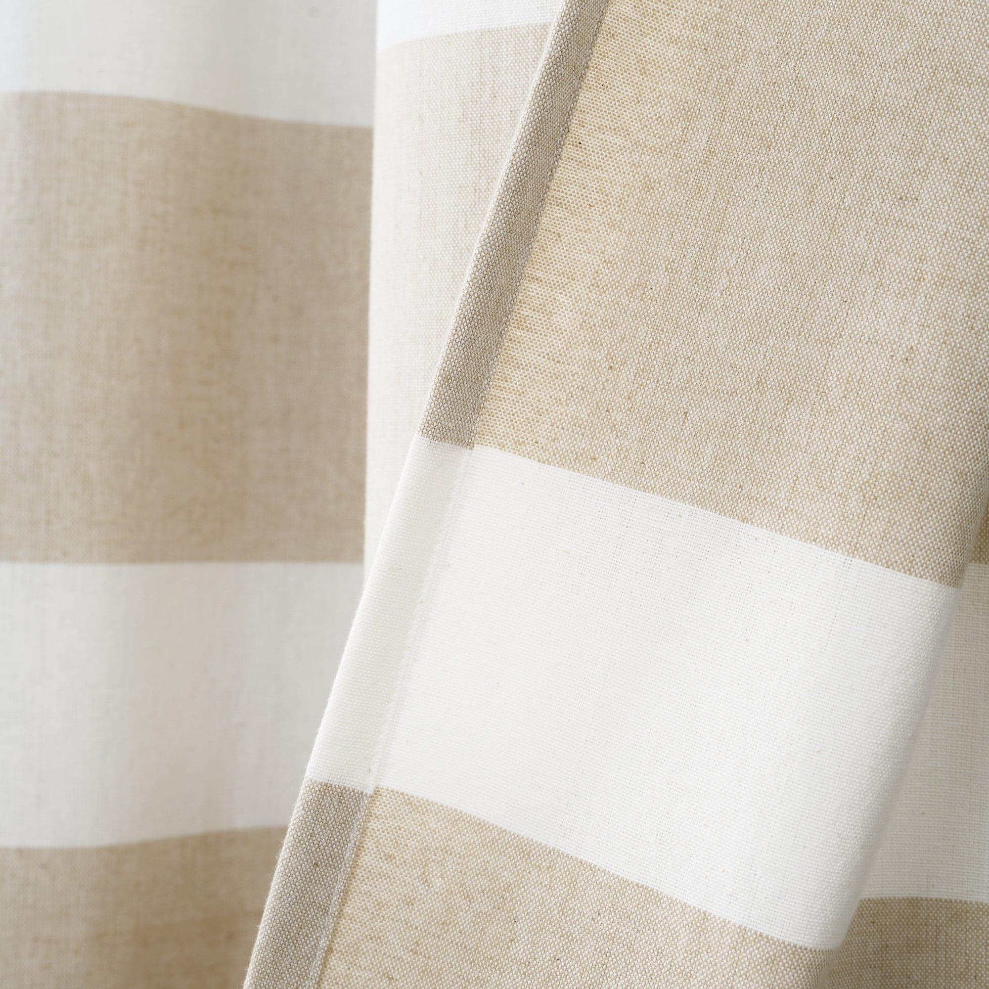 Premium Cape Cod Stripe Yarn-Dyed Cotton Curtain Panel Set - Breathable Window Treatments for Living Room, Bedroom & Coastal Decor