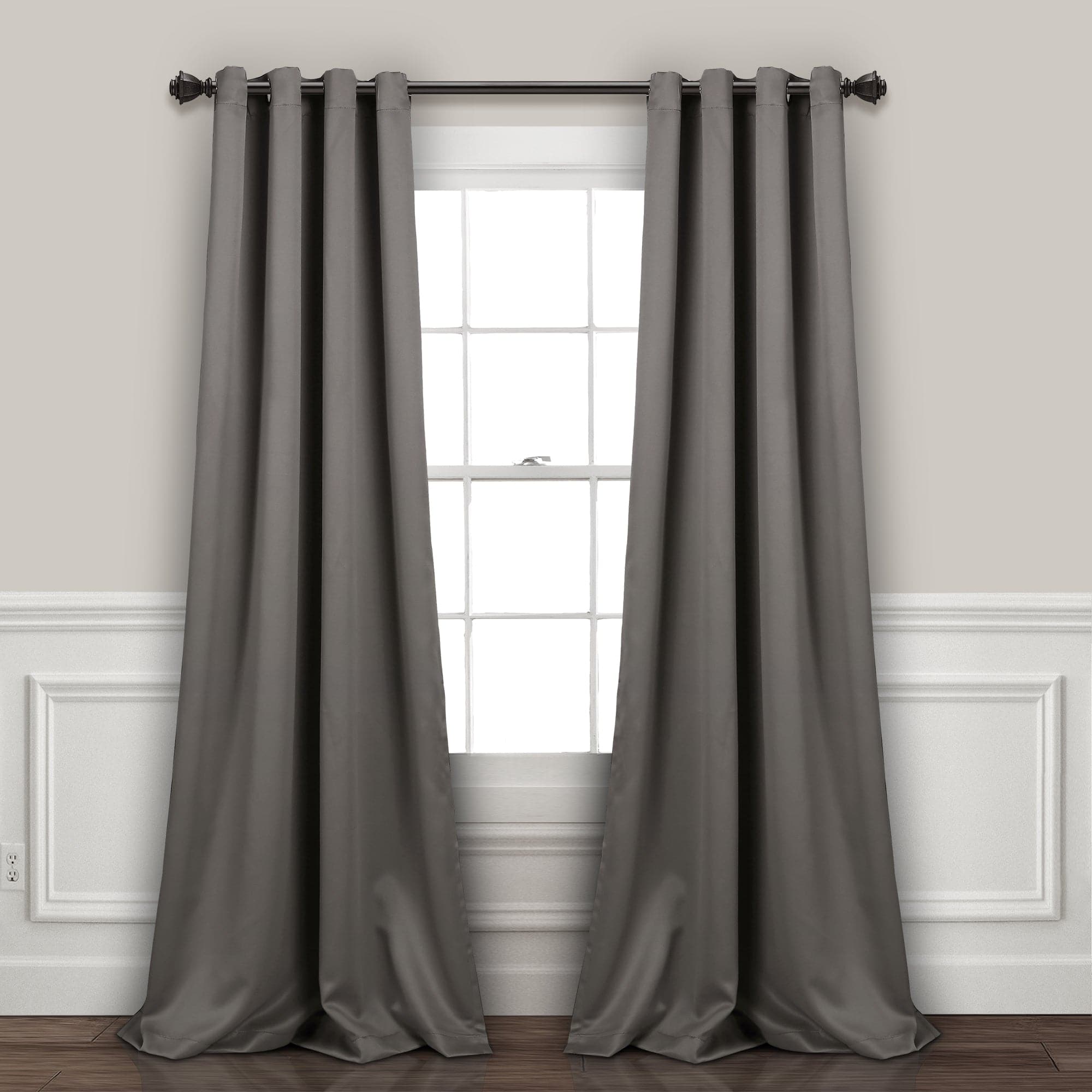 Thermal Insulated Blackout Curtains for Bedroom - Noise Reducing Grommet Window Panels Set, Energy Saving & Light Blocking for Home, Office, Nursery - 2 Panels (52x84 Inches, Black)