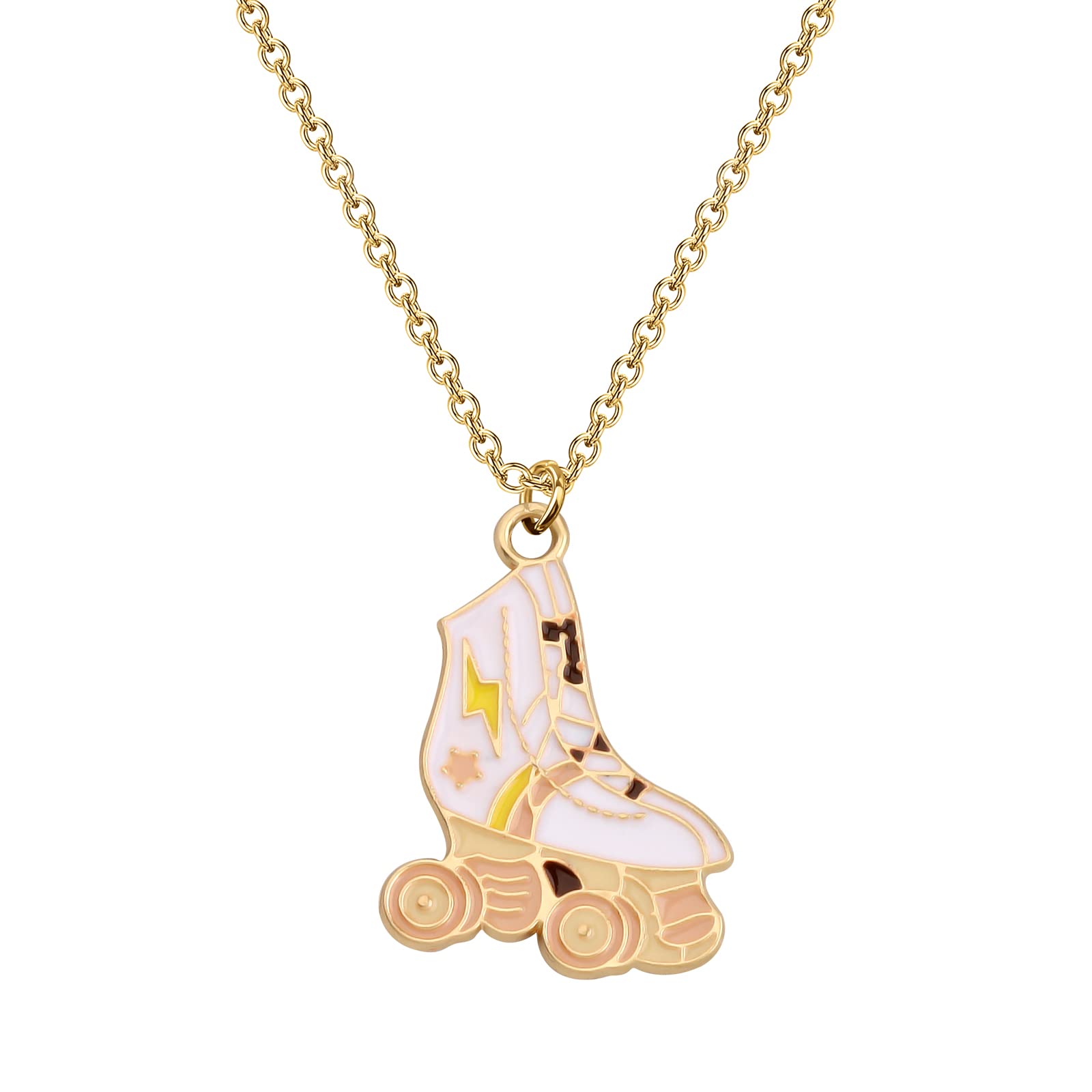 FUSTMW Roller Skate Necklace Pendant - Stainless Steel Jewelry Gift for Roller Skating Lovers - Perfect for Birthdays, Anniversaries & Skating Events