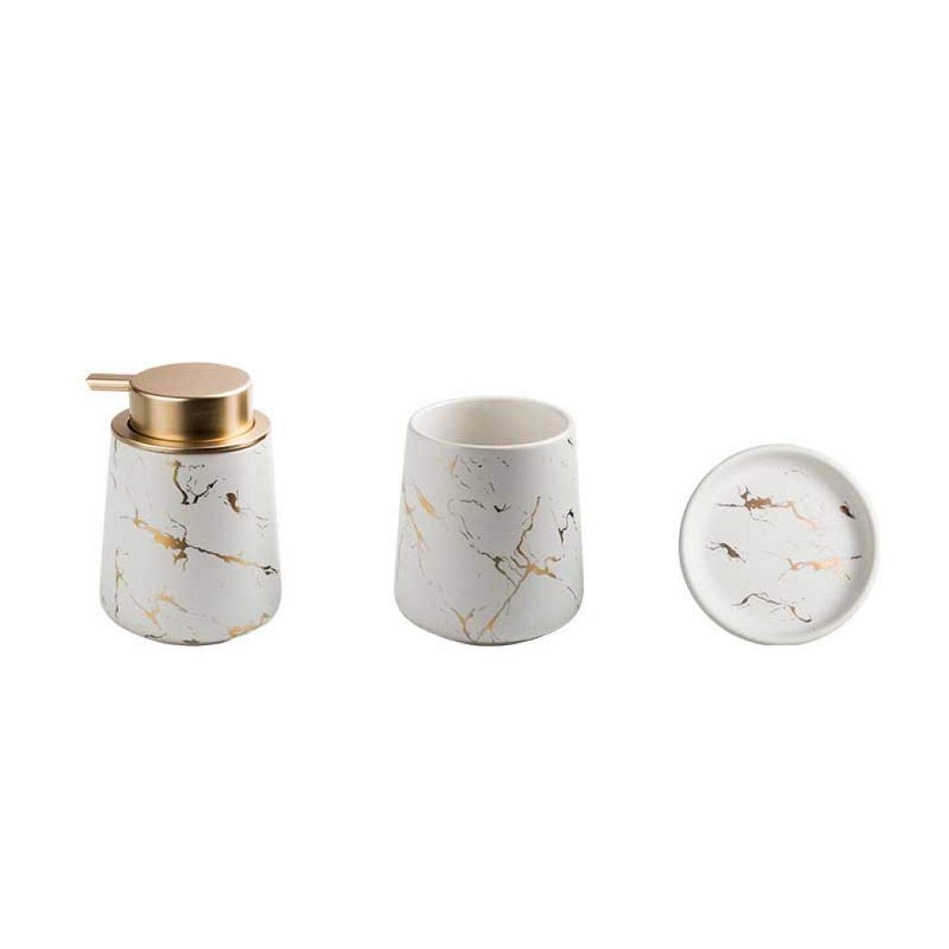 Premium Marble Bathroom Accessories 4-Piece Set - Soap Dispenser, Toothbrush Holder, Tumbler & Soap Dish in Matte White | Modern Vanity Decor for Master Bath, Guest Bath & Spa-Like Retreats