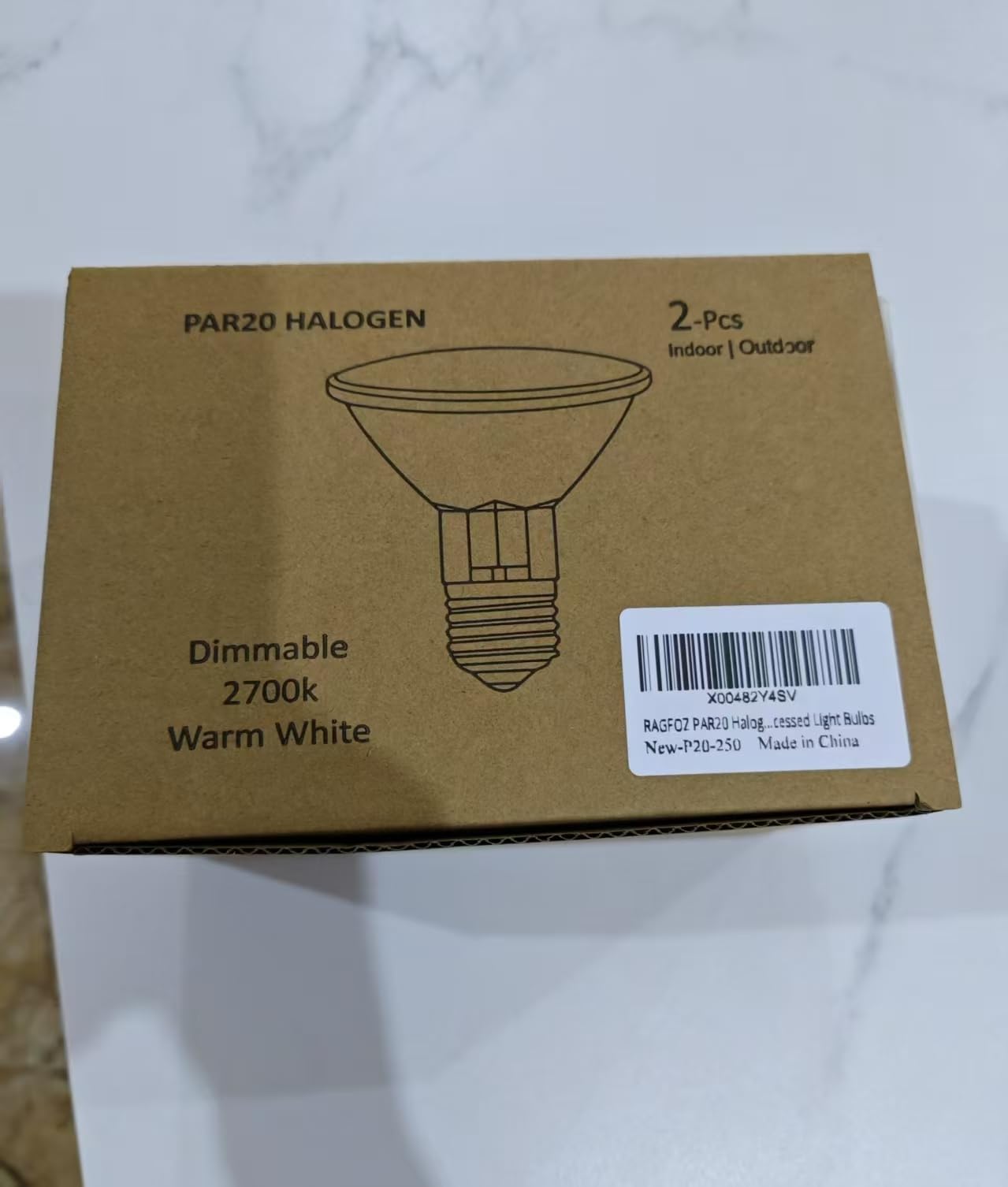 50W PAR20 Halogen Light Bulbs 2-Pack - 120V E26 Medium Base, 2700K Warm White - Perfect for Range Hoods, Track Lighting, Ovens & Ceiling Can Lights