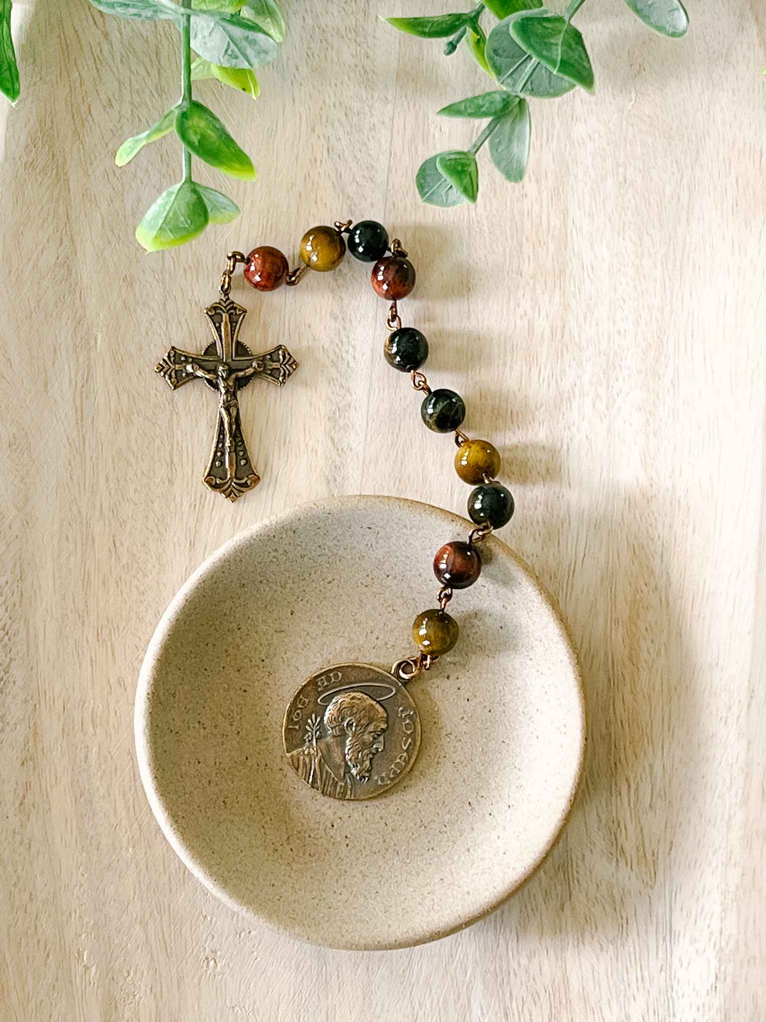 St. Joseph Pocket Rosary - Catholic Prayer Beads for Devotion, Travel & Daily Prayer - Compact & Durable for On-the-Go Faith