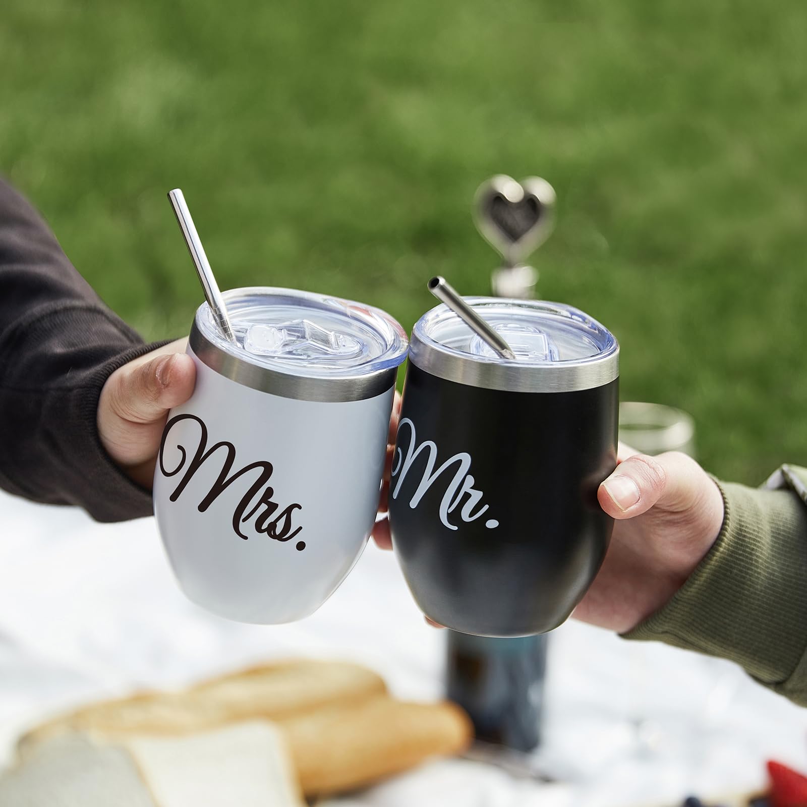 Insulated Wine Cooler Bag with Tumblers - AW BRIDAL Wedding Gift Set for Couples, Bridal Shower, Engagement & Anniversary - Perfect for Picnics, Beach Trips & Outdoor Parties