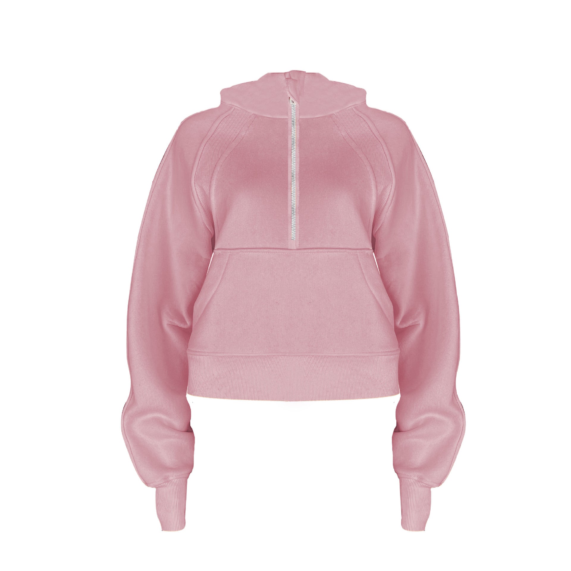 Women's Half Zip Hooded Sweatshirt - Loose Fit Fleece Pullover for Autumn Winter - Anti-Wrinkle Warm Workout Top for Running, Yoga & Outdoor Activities