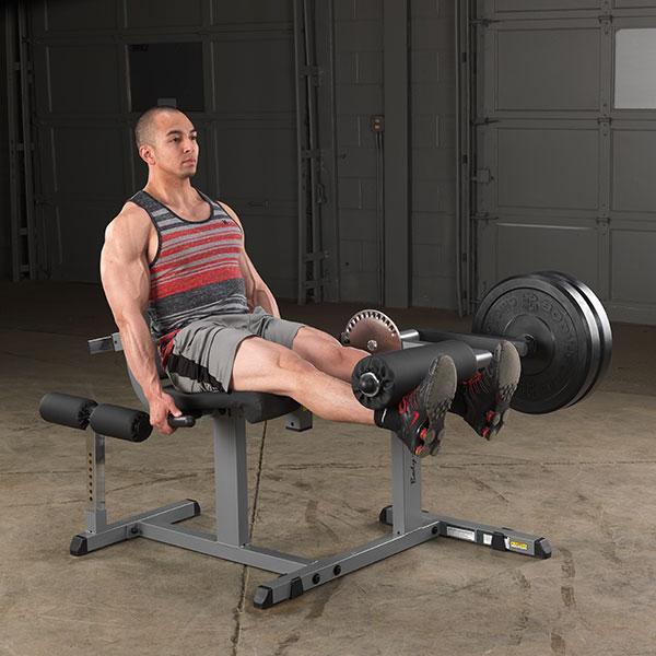 Body Solid GCEC340 Plate Loaded Seated Leg Extension & Leg Curl Machine - Home Gym Strength Training Equipment for Leg Workouts & Muscle Building