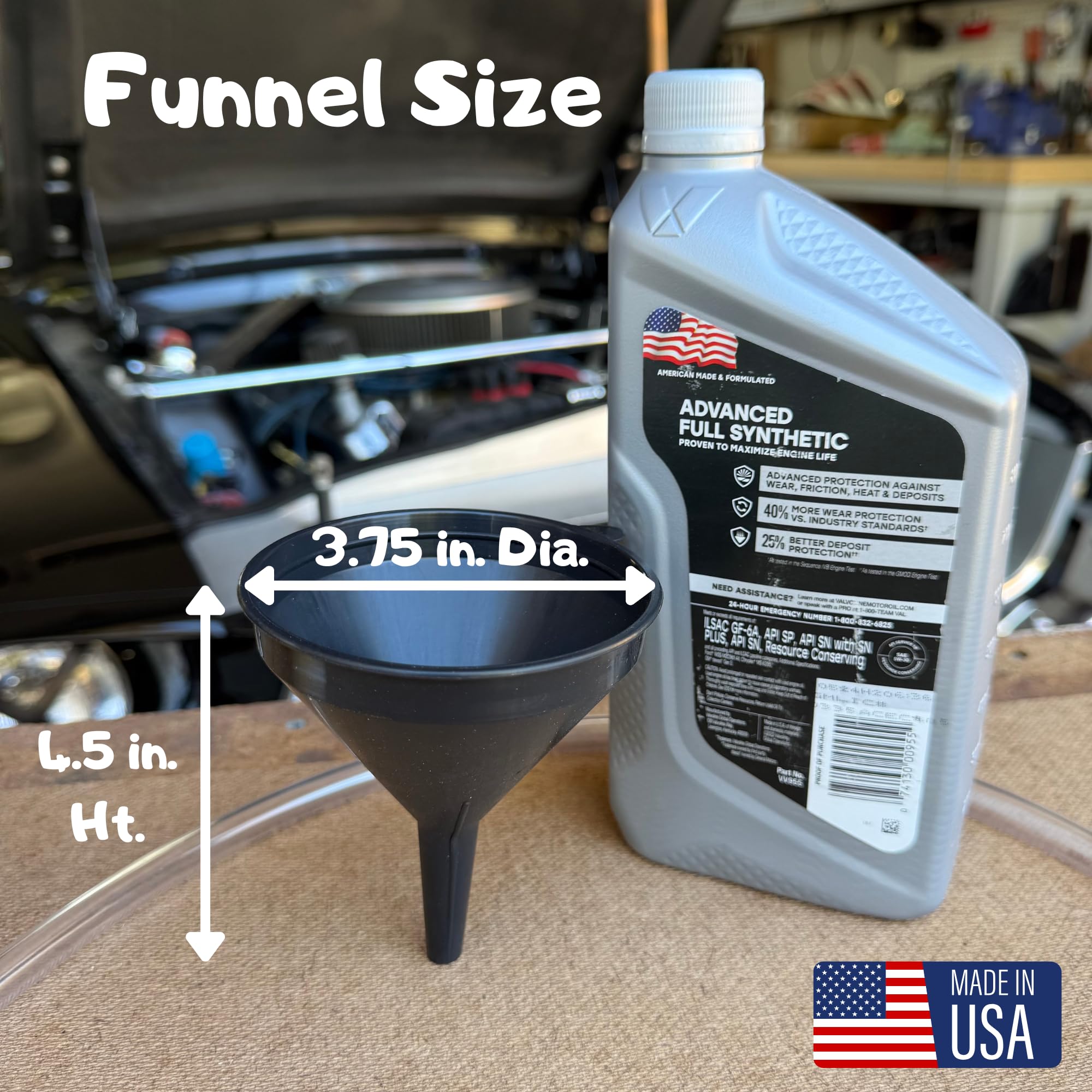 High-Quality Transmission Funnel with 4ft Clear Tubing - Made in USA - Easy Reach for Tight Spaces, No-Spill Design - Ideal for Car Maintenance & DIY Oil Changes