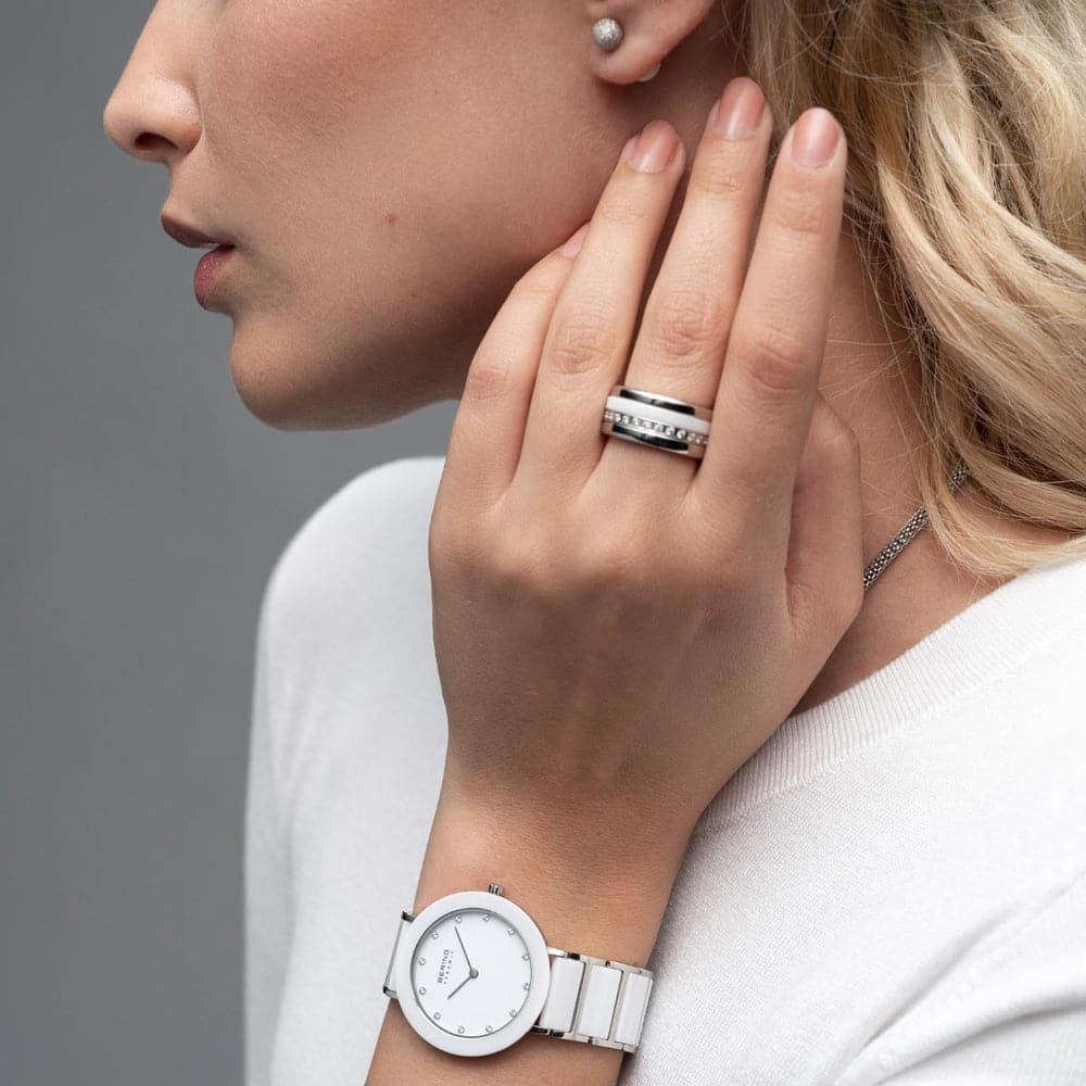 BERING 11435-754 Ceramic Women's Watch - Luxury Waterproof Ladies Timepiece with Stainless Steel Band - Perfect for Office, Party & Everyday Wear