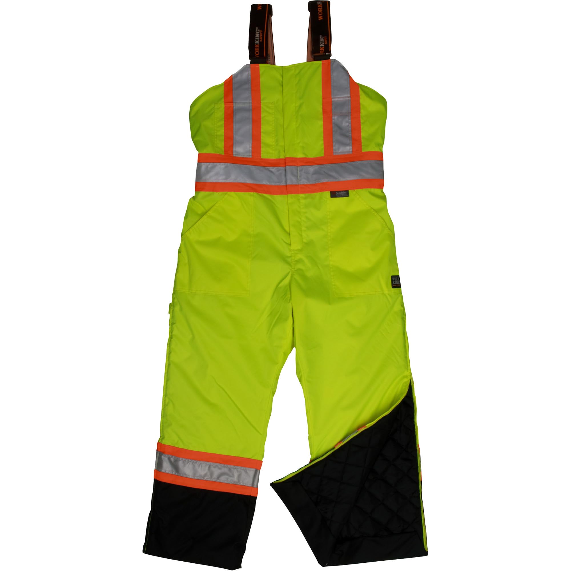 High Visibility Insulated Safety Overalls for Men - FLGR, S - Reflective Workwear for Construction, Roadwork & Outdoor Jobs