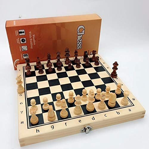 Magnetic Wooden Chess Set - Professional Solid Wood Folding Chess Board with Printing | Portable Travel Chess Game for Adults & Kids | Perfect for Home, Office, Travel and Gifts