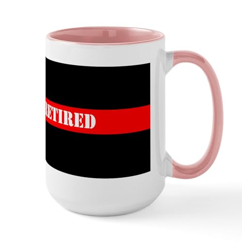 White/Pink Inside - Retired Firefighter Mugs