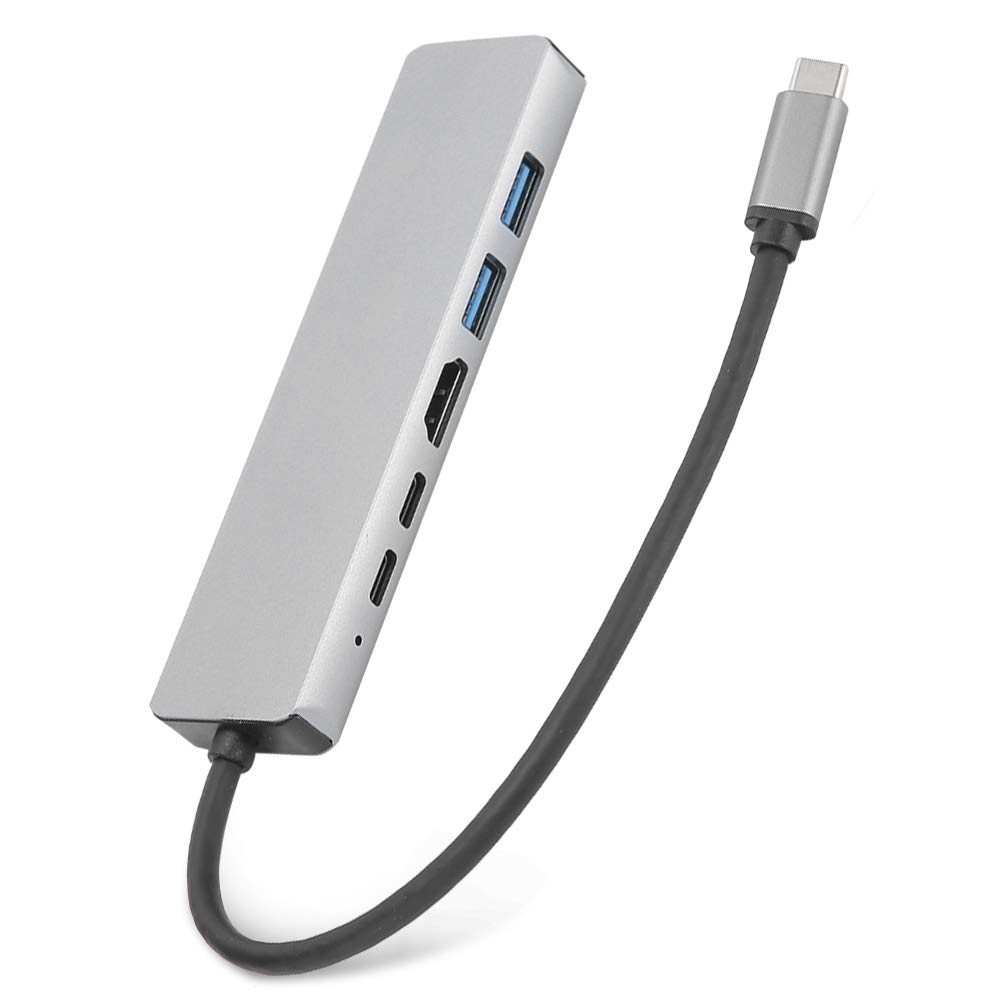 USB C Hub 7-in-1 Multiport Adapter with 4K HDMI, 1000Mbps Ethernet, 3 USB Ports - Aluminum Laptop Docking Station for MacBook Pro/Air, Dell XPS, Surface Pro - Perfect for Home Office, Remote Work & Video Conferencing