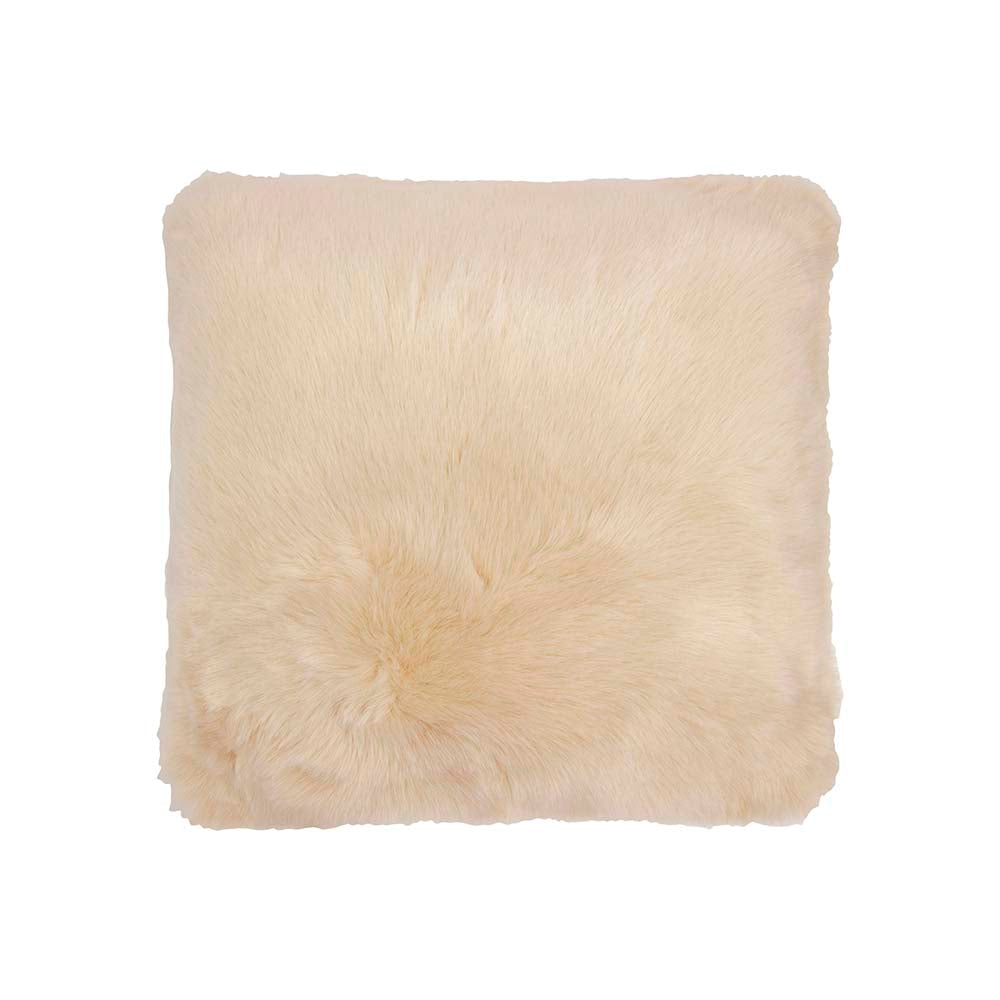 Luxury Faux Fur Square Cushion with Nougat Filling - Soft & Cozy Home Decor for Sofa, Bed, and Living Room