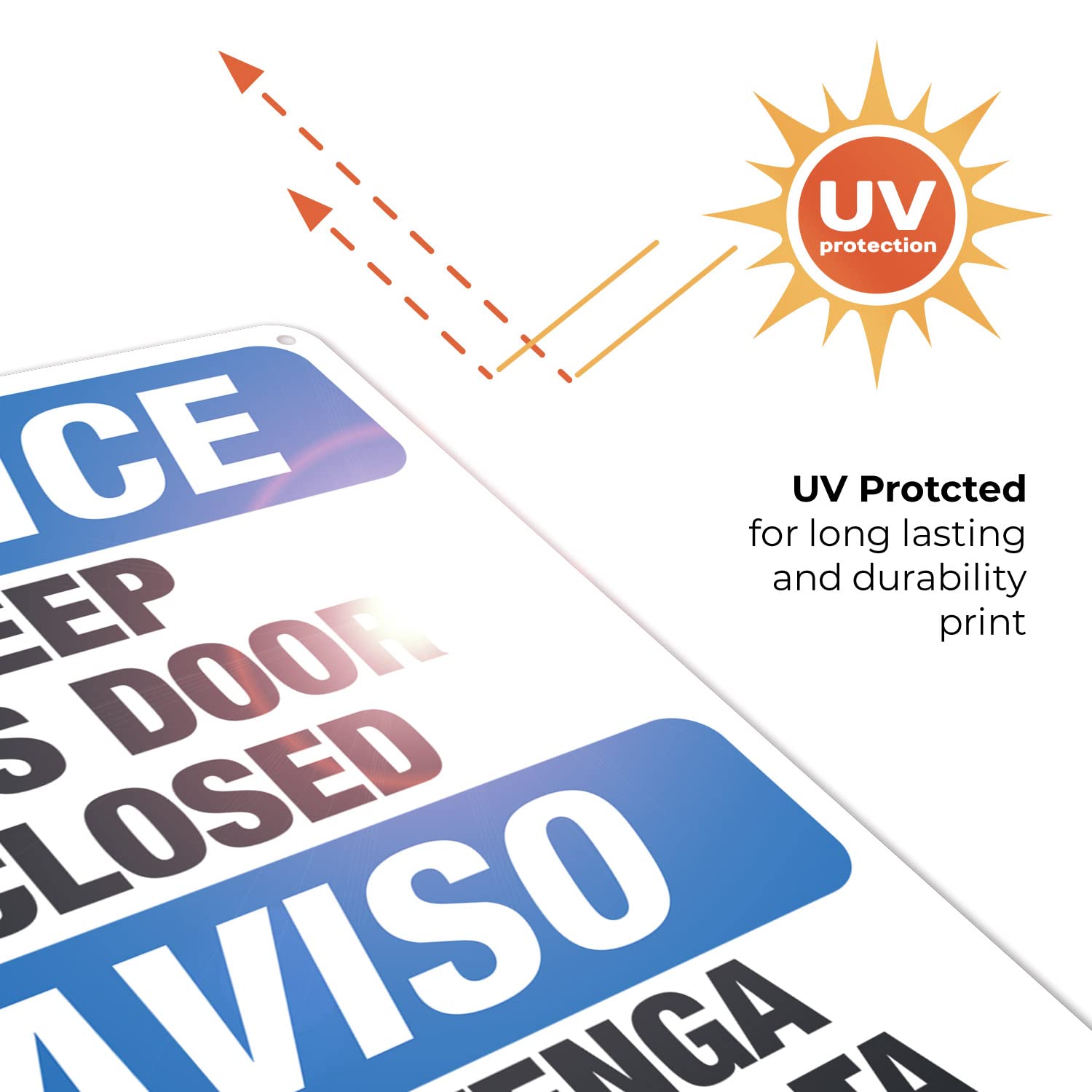Keep This Door Closed Bilingual Sign - OSHA Compliant Notice Sign 10x14 Inches, Rust-Free .040 Aluminum, Fade-Resistant for Indoor/Outdoor Use - Made in USA - Perfect for Offices, Warehouses & Public Buildings