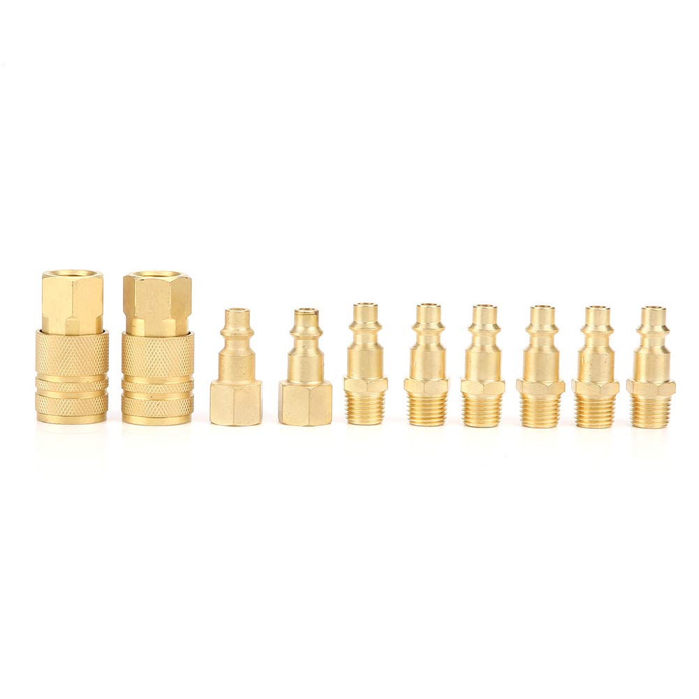 **10-Piece Quick Hitch Line Hose Connector - 1/4 Inch Durable Air Compressor Fitting for Pneumatic Tools & DIY Projects**