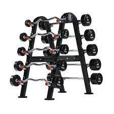 10-Piece Barbell Rack Set - Heavy Duty Black Steel Gym Equipment for Weightlifting & Home Workouts - Perfect for Garage Gyms, CrossFit & Strength Training