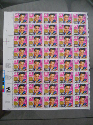 Elvis Presley Rare Uncut Stamp Sheet 40 Stamps Collection 1990s - Perfect for Collectors, Framing & Gift Giving