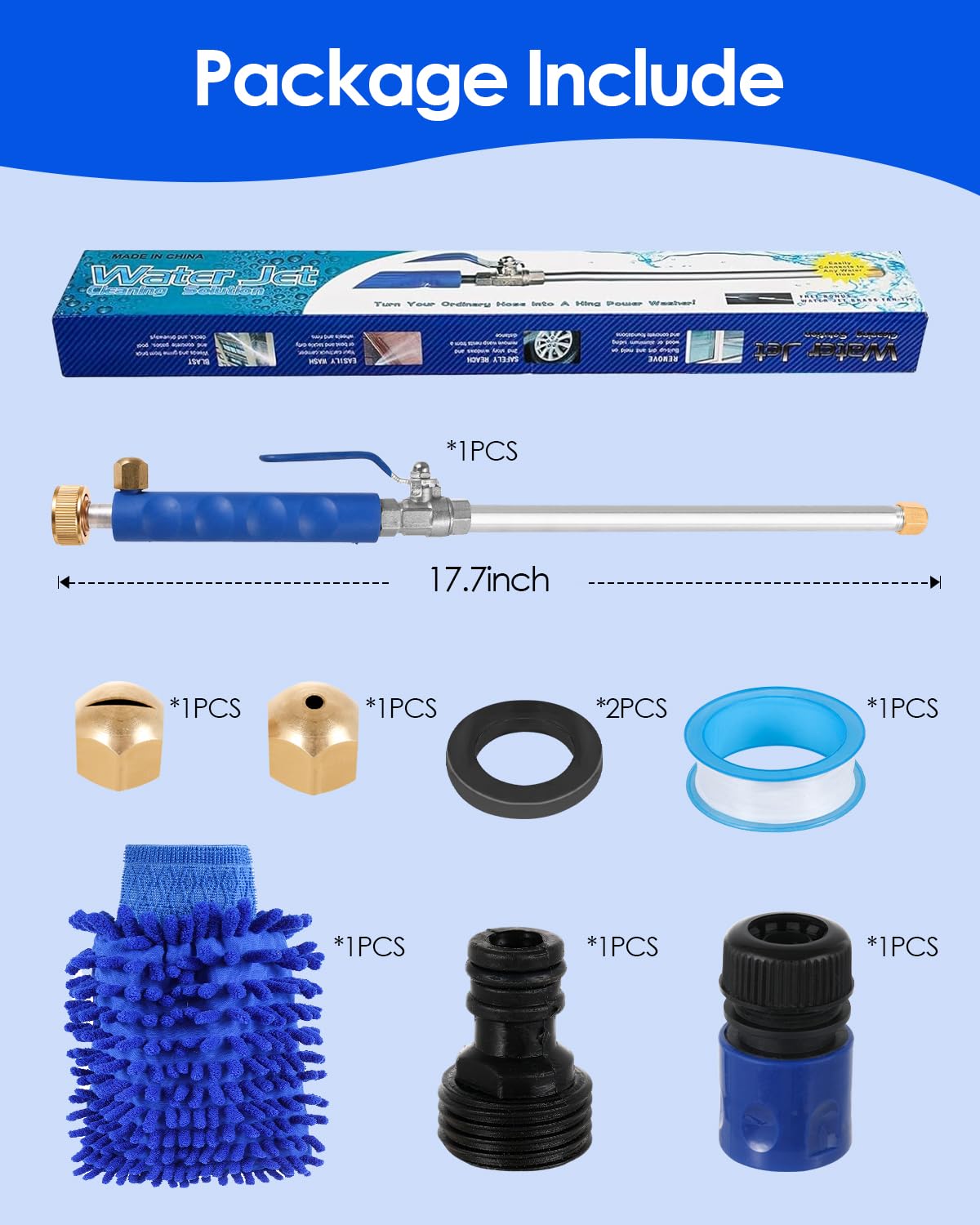 2-in-1 High Pressure Garden Hose Jet Nozzle with Quick Connectors - Dual Spray Patterns for Car Washing, Pet Bathing & Outdoor Cleaning | Heavy Duty Water Nozzle for Lawn, Garden & Home Use