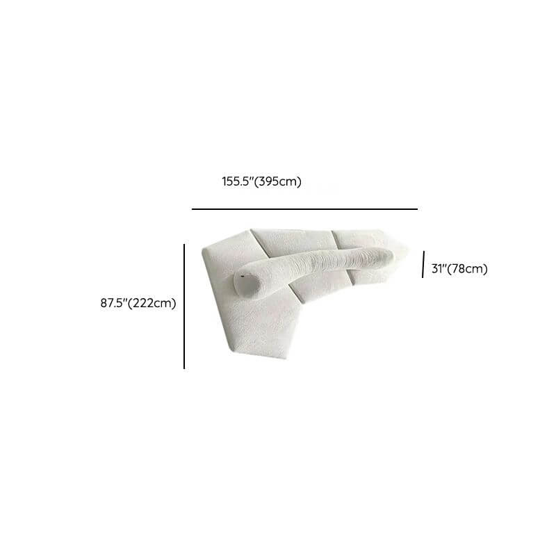 L-Shaped Corner Sectional Sofa in Chalk White - Left or Symmetrical Chaise Configuration - Perfect for Living Room, Family Room & Home Theater Seating