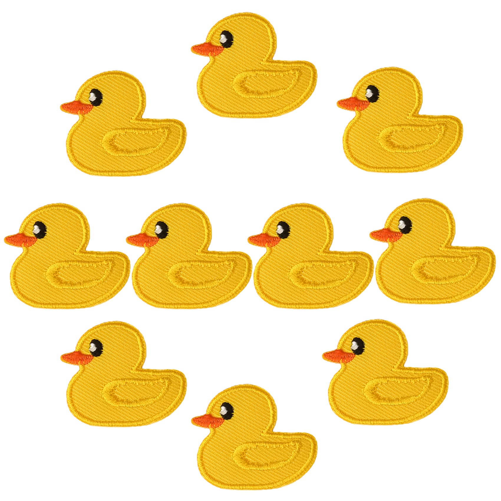 10Pcs Mini Duck Embroidered Iron On Patches - Cute Yellow Duck Appliques for DIY Clothing, Jackets, Hats & Crafts - Perfect for Kids' Outfits, Backpacks & Sewing Projects