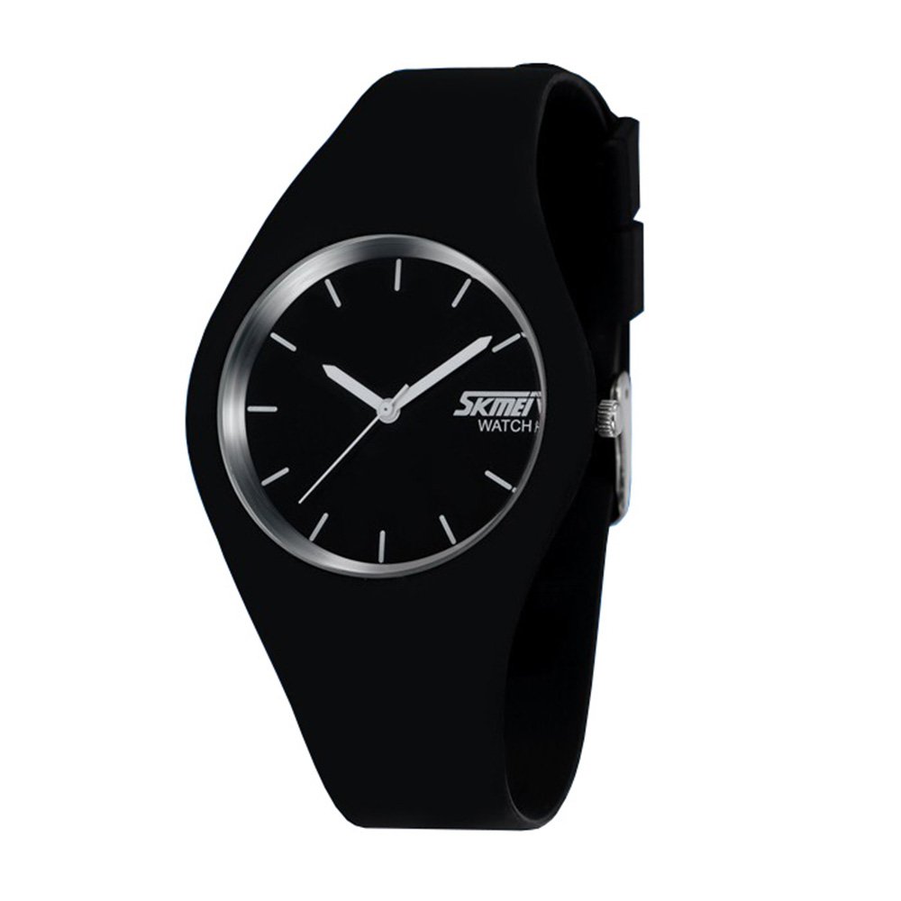 Black Sports Jelly Silicone Watch - Simple Casual Analog Quartz Wristwatch for Men & Women - Perfect for Running, Gym Workouts & Everyday Fashion