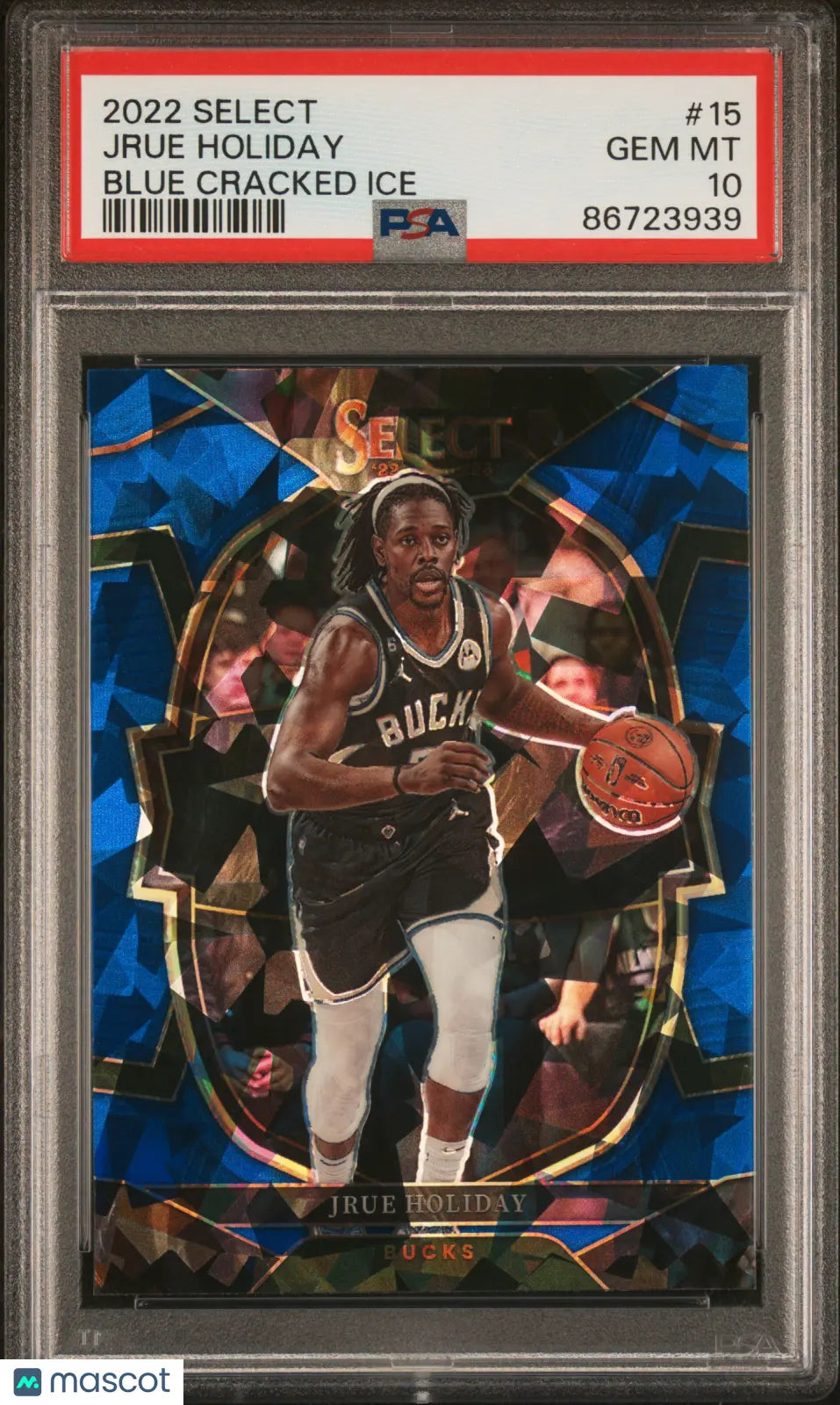 2022 Panini Select Basketball Jrue Holiday Blue Cracked Ice PSA 10 Graded Card - Perfect for NBA Collectors & Holiday Gifts