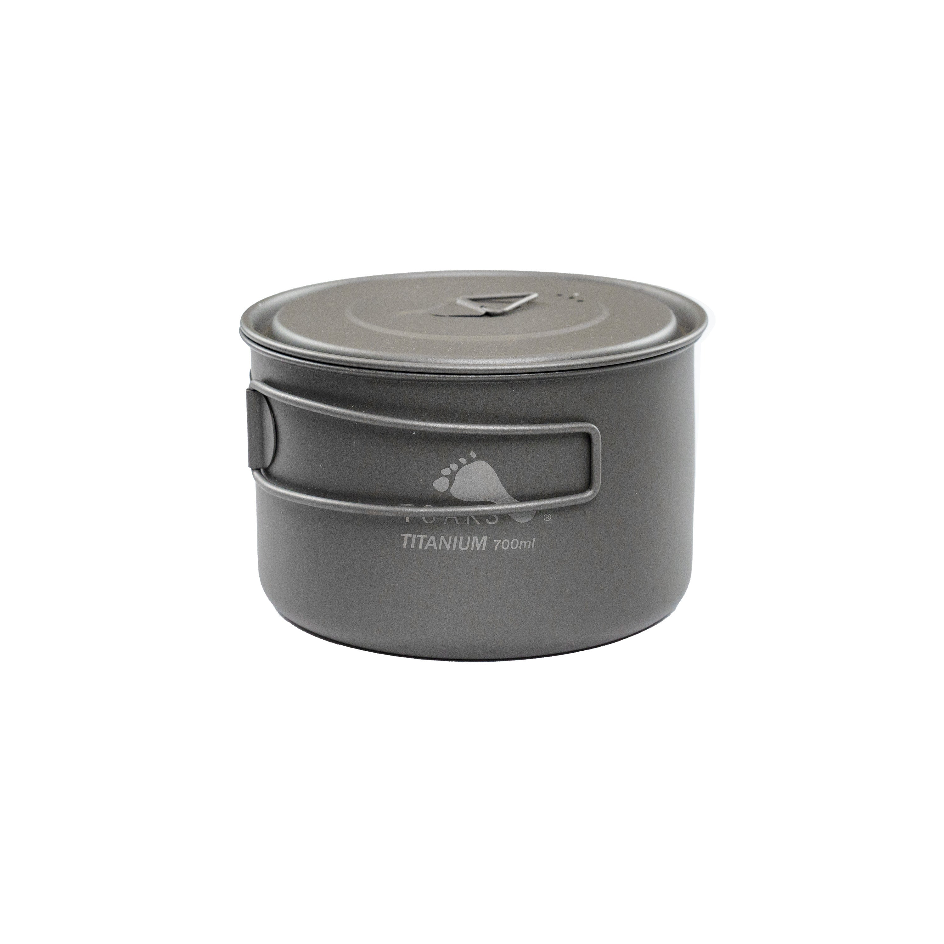 Toaks Light 700ml Titanium Pot with Lid - Ultralight Camping Cookware for Backpacking, Hiking & Outdoor Adventures
