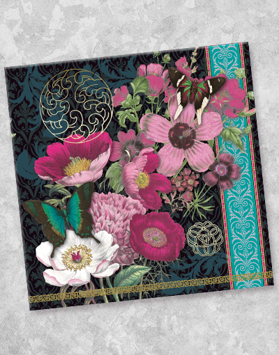 Pink Floral Beverage Napkins - 20 Count | Elegant Party Napkins for Weddings, Bridal Showers & Tea Parties