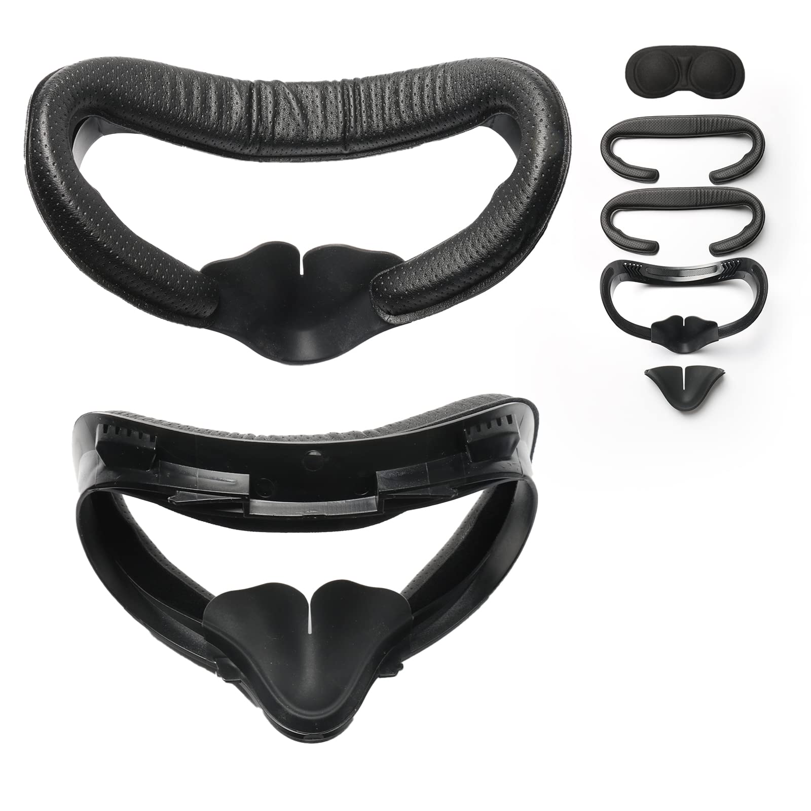 HUAYUWA VR Headset Accessories Kit for Oculus Quest 2 - Soft Facial Interface Bracket, 2 PU Leather Cover Pads, 2 Nose Pads & Lens Protector | Comfort Upgrade for Extended Gaming & Movie Watching