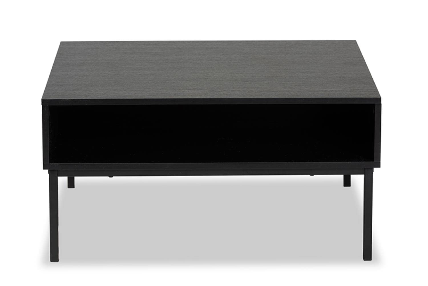 Baxton Studio Haben Modern Two-Tone Oak Coffee Table - Brown & Black Wood Finish for Living Room, Lounge & Office Decor
