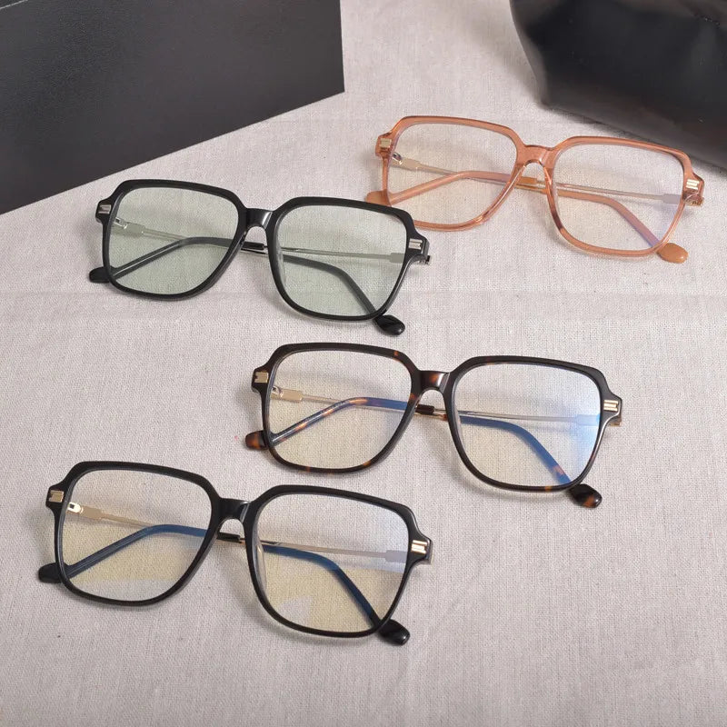 Aimee Unisex Full Rim Square Brow Line Acetate Eyeglasses 10544 - Stylish & Durable Eyewear for Men & Women - Perfect for Work, Reading & Fashion Accessories