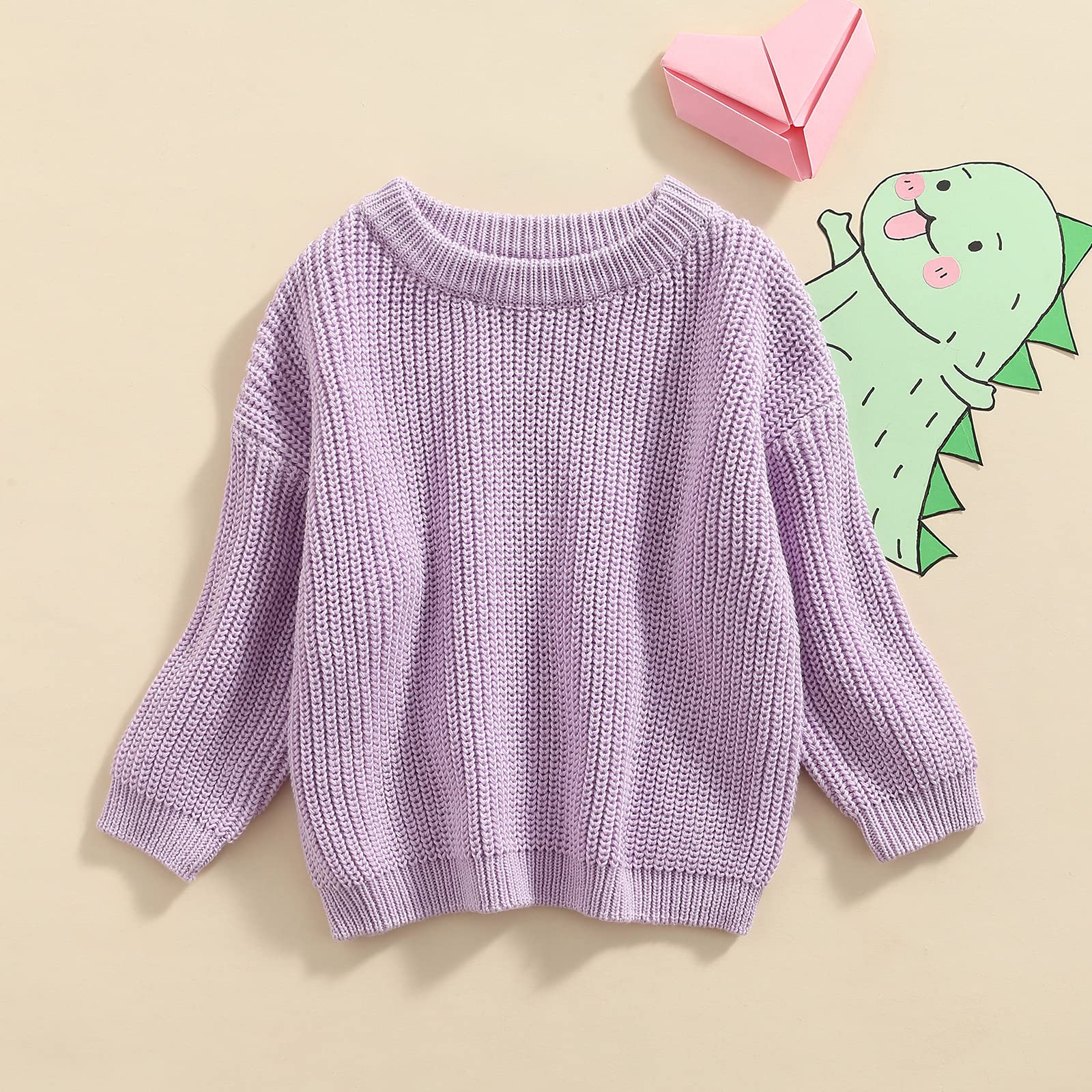 Newborn & Toddler Baby Knit Sweater - Soft Round Neck Pullover Long Sleeve Top for Boys & Girls | Cozy Fall Winter Outfit for Playdates & Family Photos