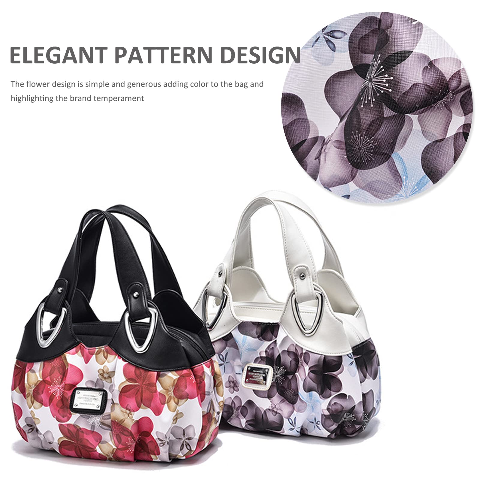 Nicole & Doris Women's Fashion Handbags - Elegant Top Handle Floral Shoulder Bags in PU Leather | Perfect for Work, Travel & Special Occasions