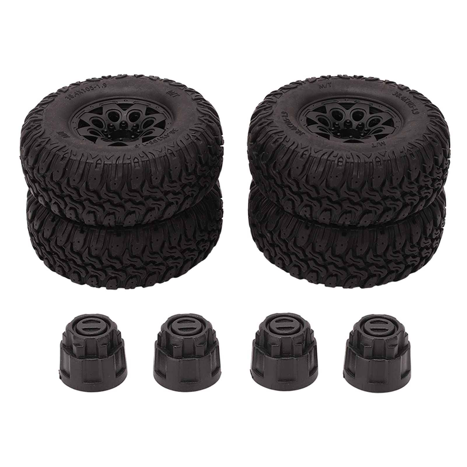 4Pcs 1.9in RC Car Tires - 105mm S-Type Rubber Tires for Traxxas & HSP - Durable Off-Road Replacement Tires for Crawler & Rock Racing (Perfect for Rugged Terrain & All-Weather Performance)