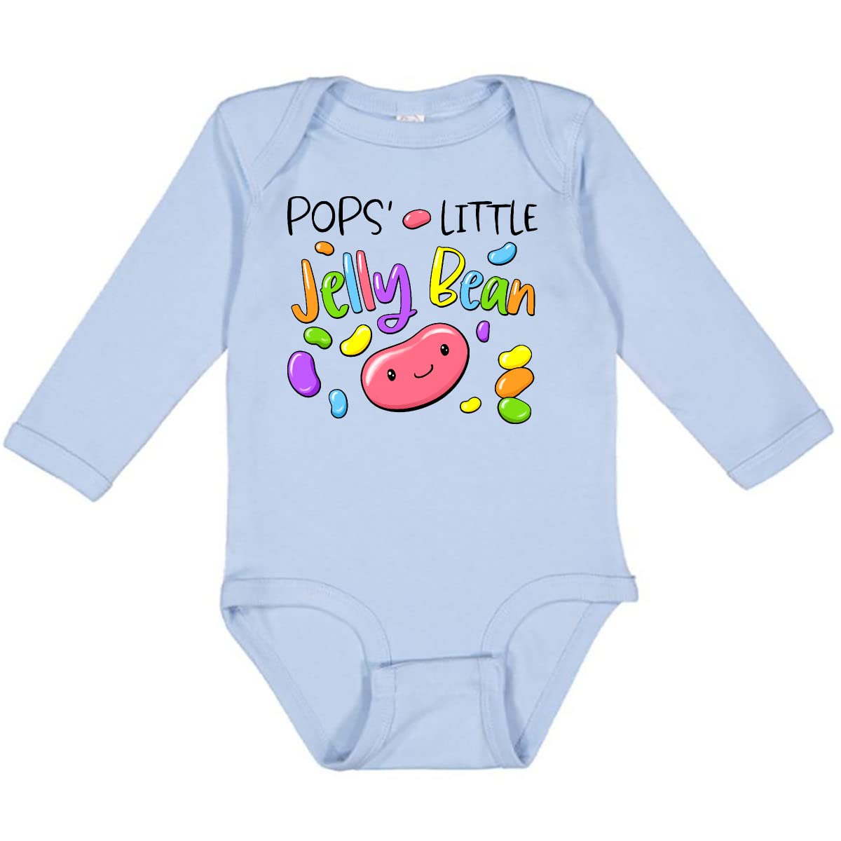 Inktastic Pops' Little Jellybean Cute Easter Candy Baby Long Sleeve Bodysuit - Adorable Easter Outfit for Newborns & Infants - Perfect for Easter Photos, Family Gatherings & Holiday Celebrations