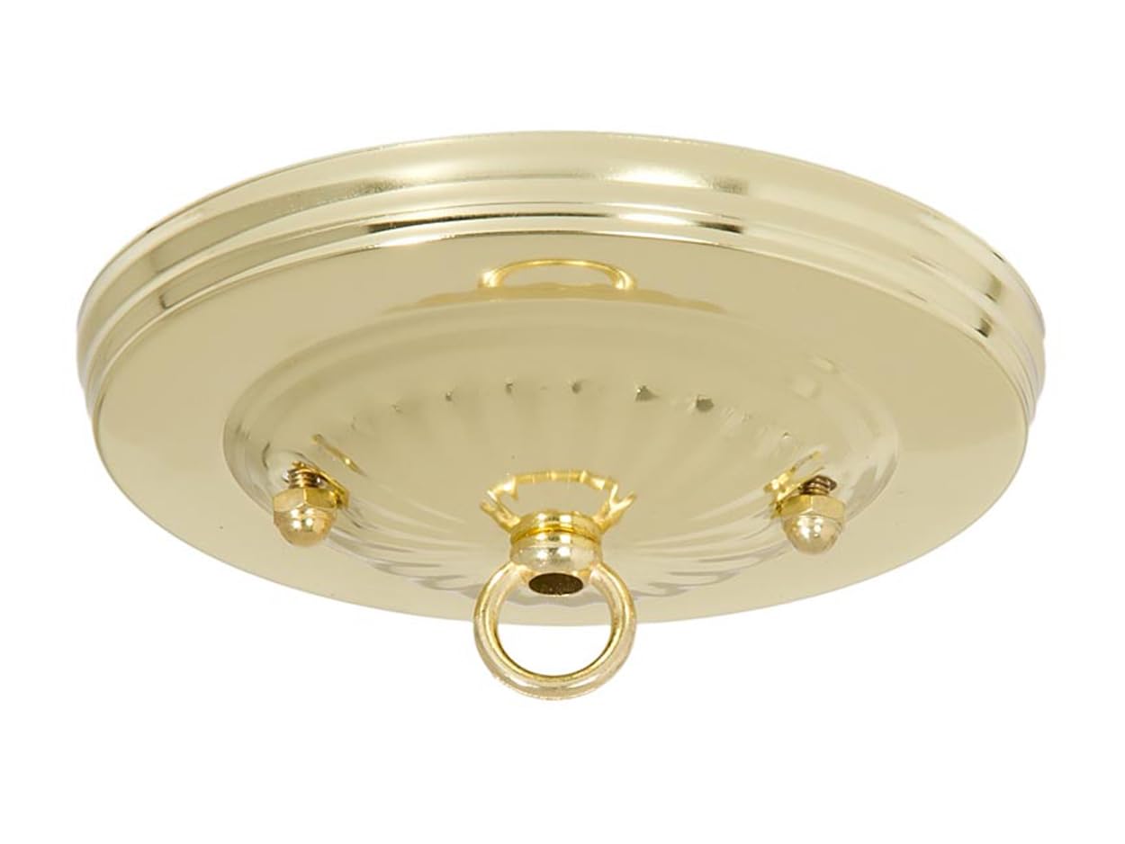 B&P Lamp® 5-1/8 Inch Brass Plated Steel Canopy Kit - Ceiling Light Fixture Mounting Hardware for Pendant & Chandelier Installation